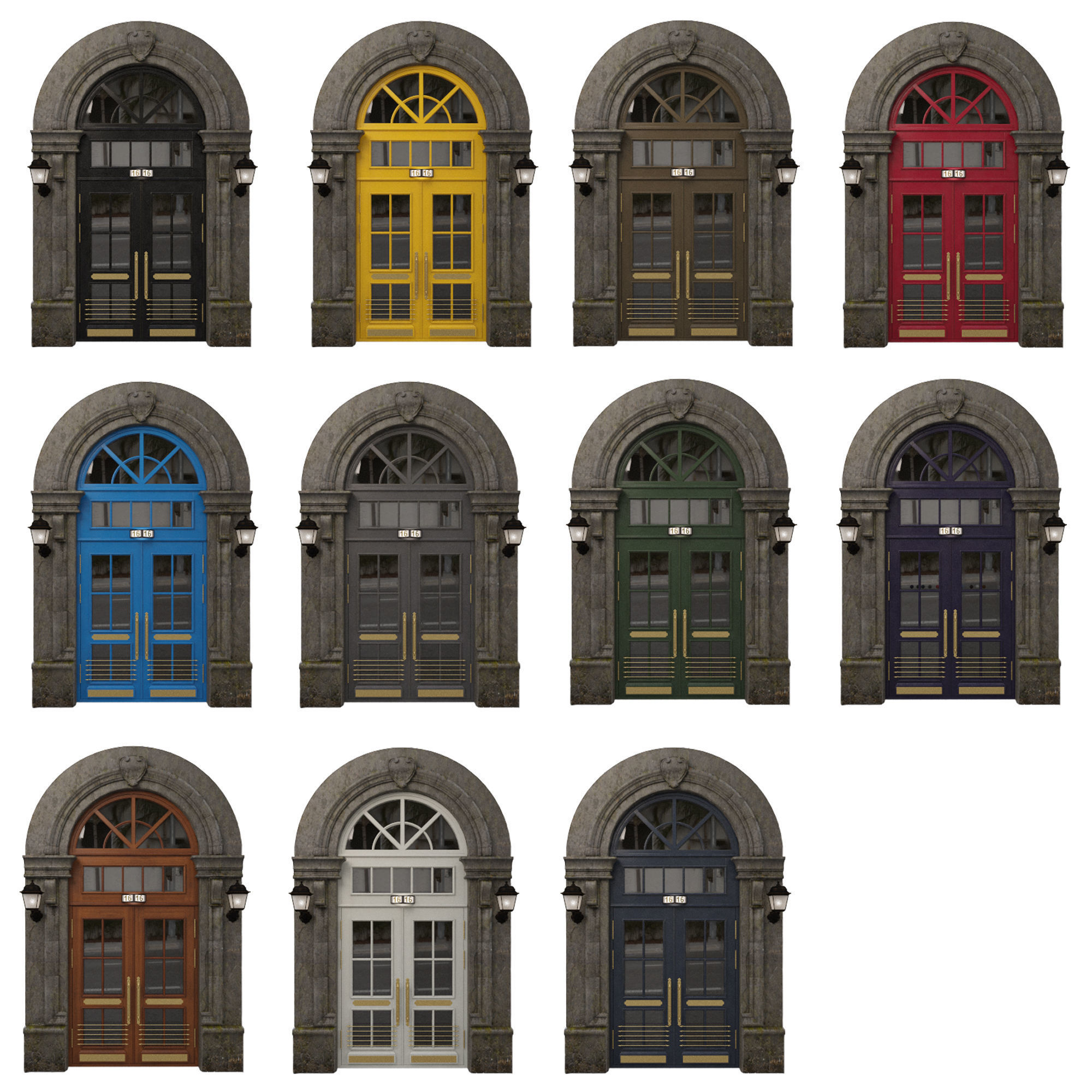  Entrance classic door 08 3D model_1