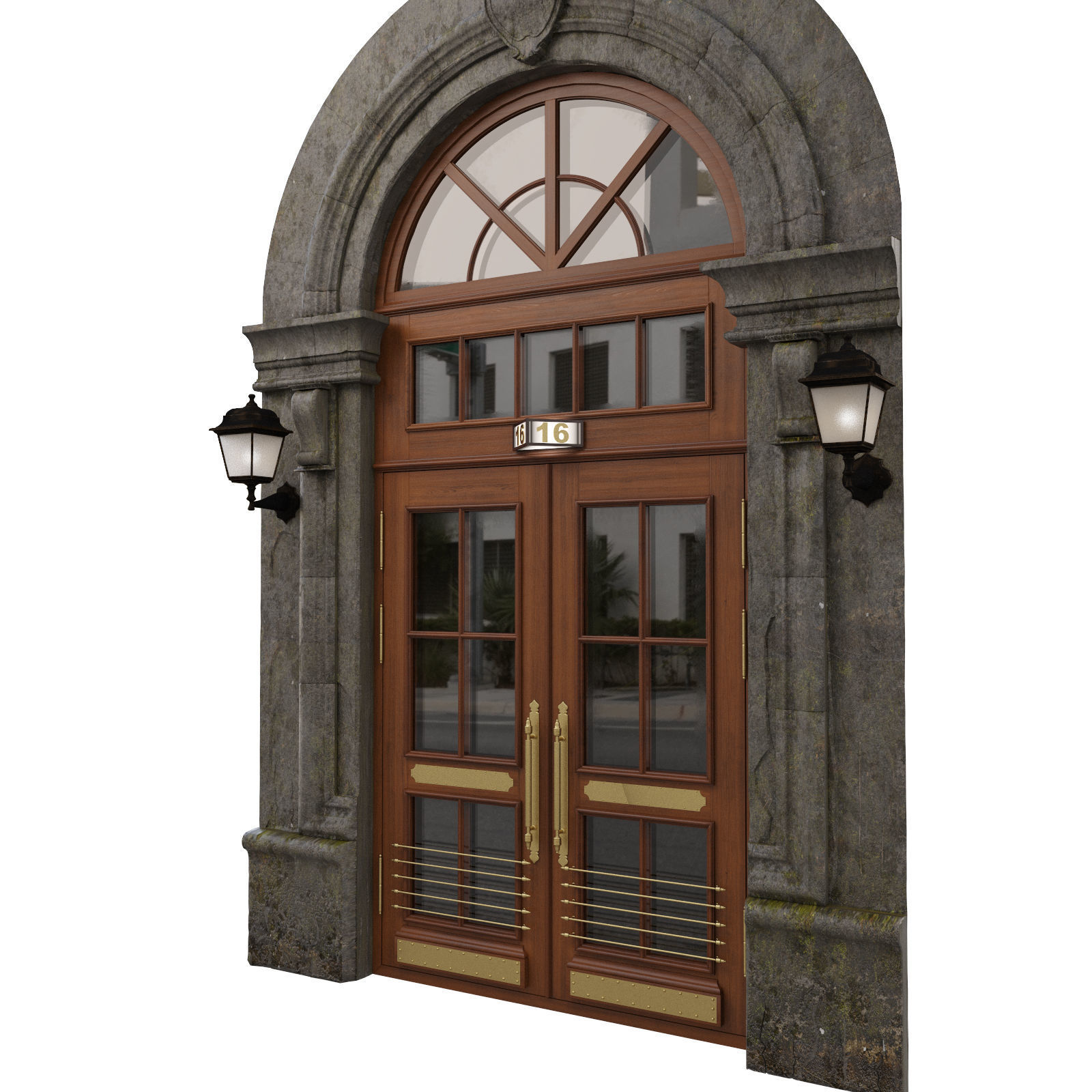  Entrance classic door 08 3D model_3