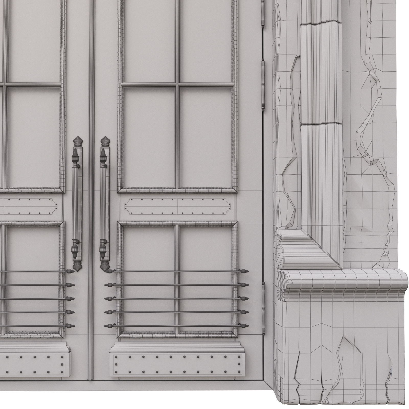  Entrance classic door 08 3D model_12