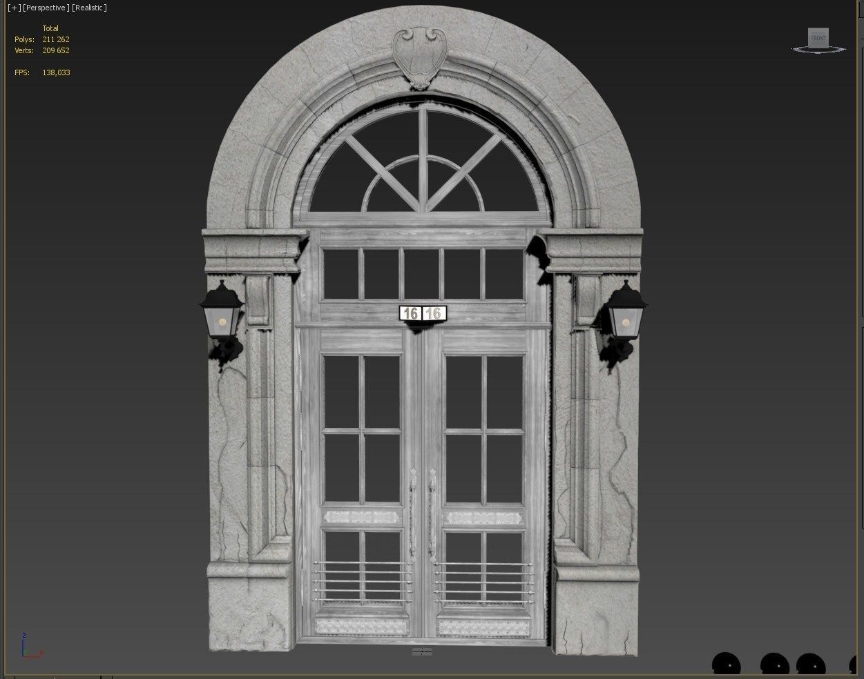  Entrance classic door 08 3D model_16