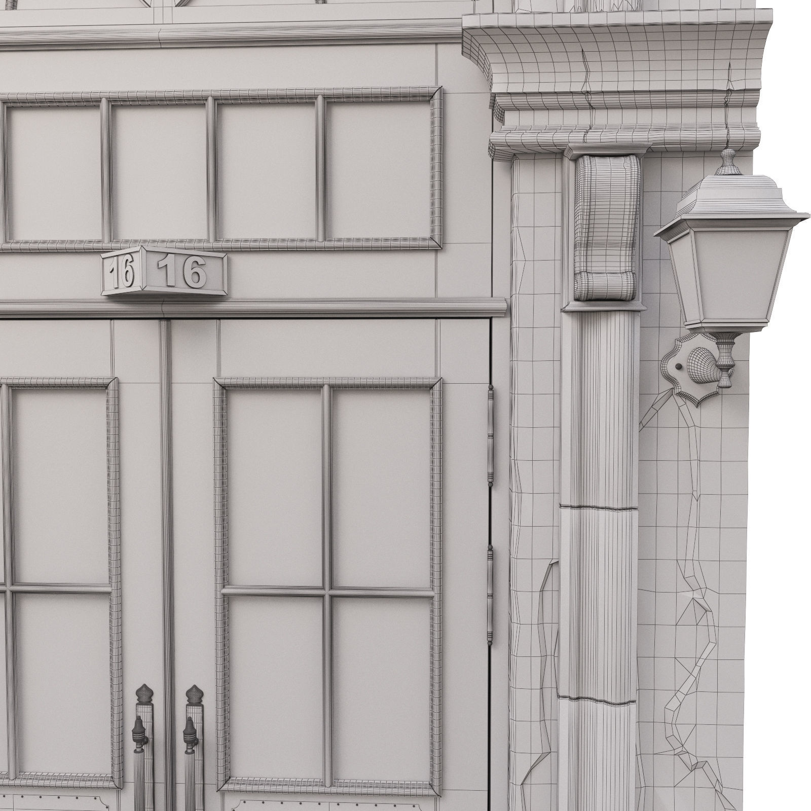  Entrance classic door 08 3D model_11