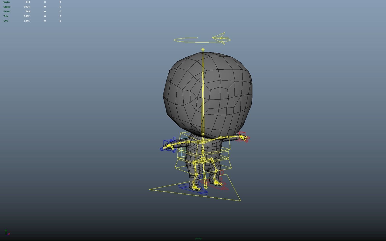 Cartoon Character Chibi Mummy Low-poly 3D model_7