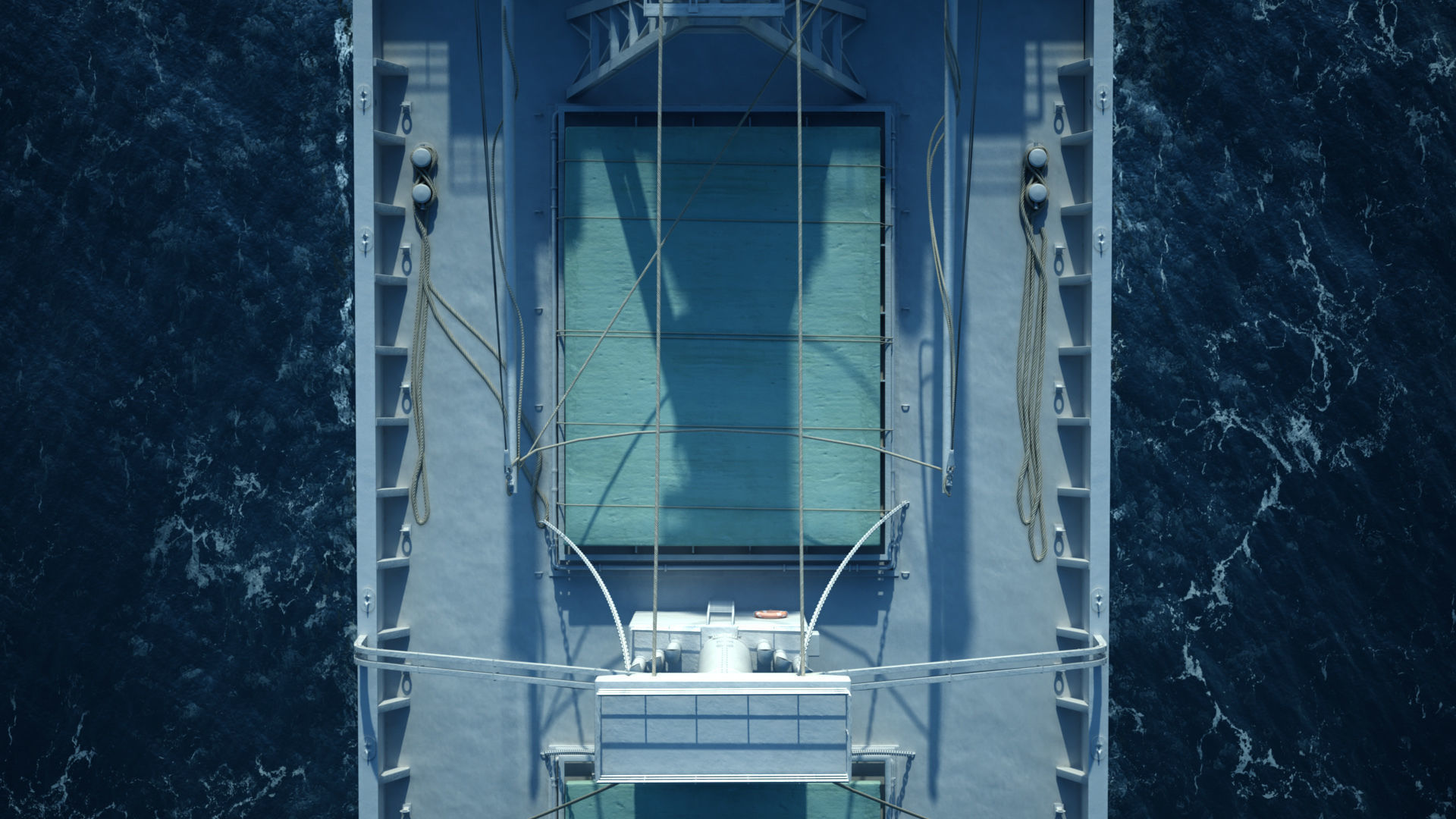 High detailed White Army Ship Scene - Model 3D model_3