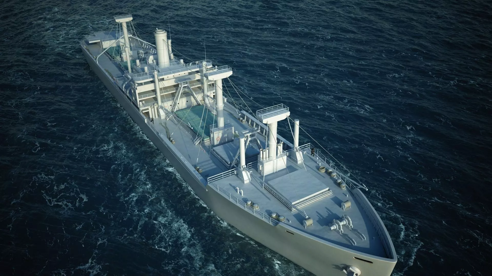 High detailed White Army Ship Scene - Model 3D model_0