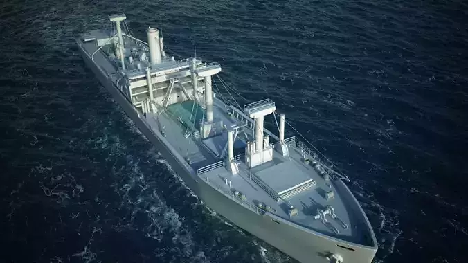 High detailed White Army Ship Scene - Model