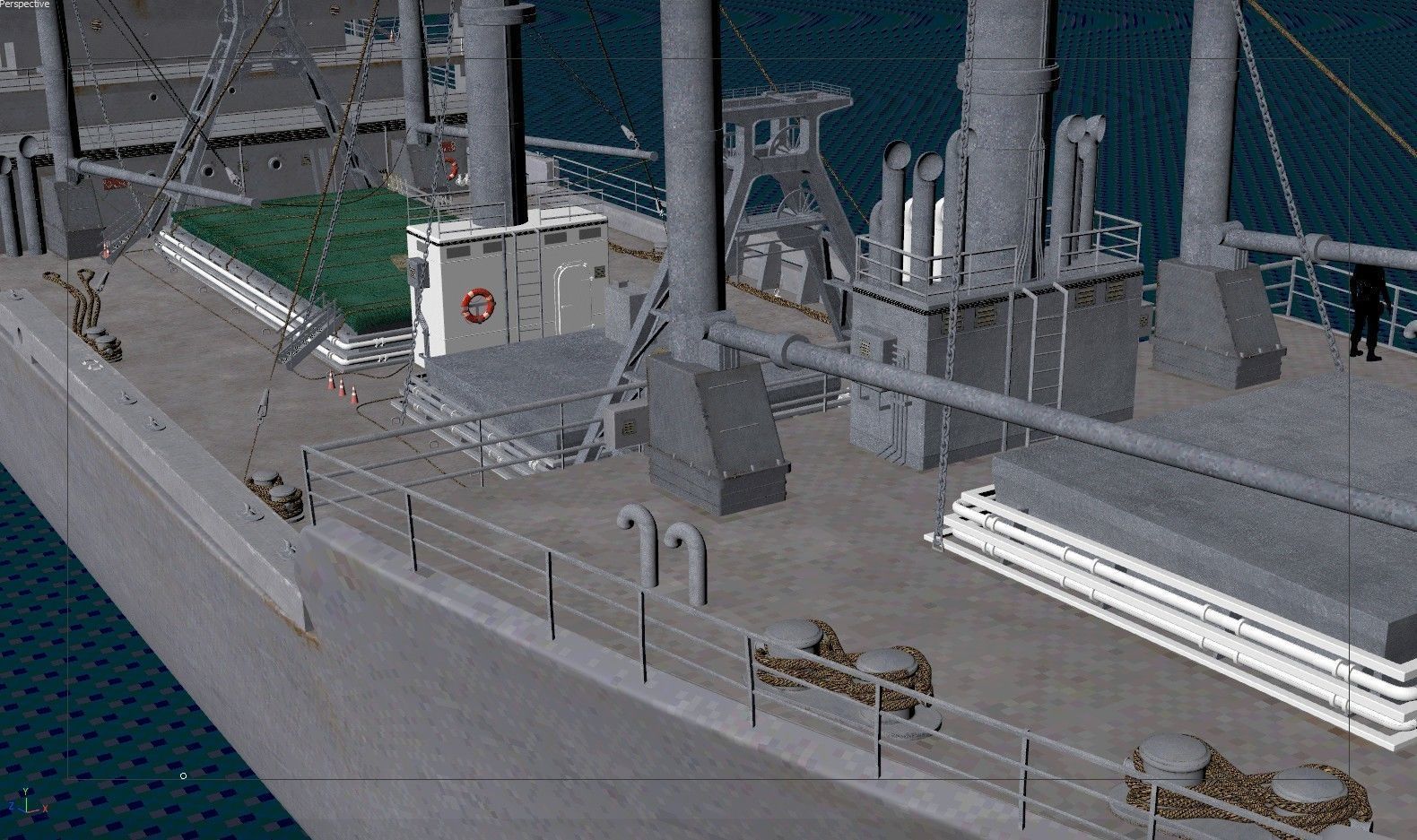 High detailed White Army Ship Scene - Model 3D model_4
