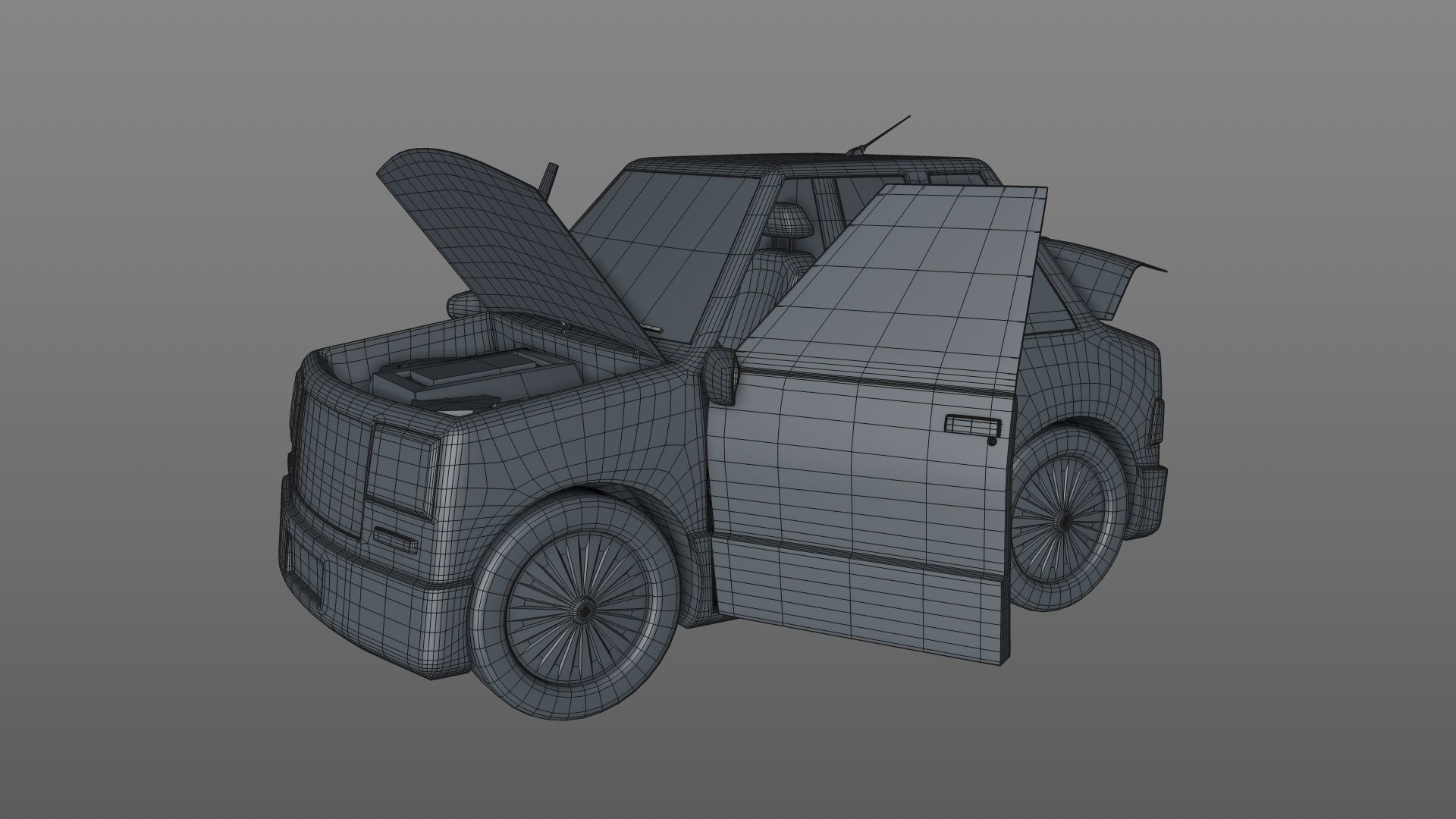 CarToon  Basic Car two doors 3D model_9