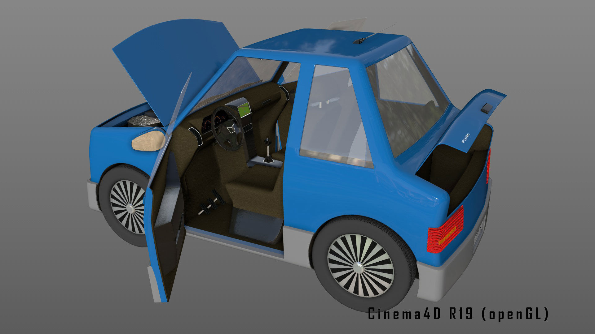CarToon  Basic Car two doors 3D model_14