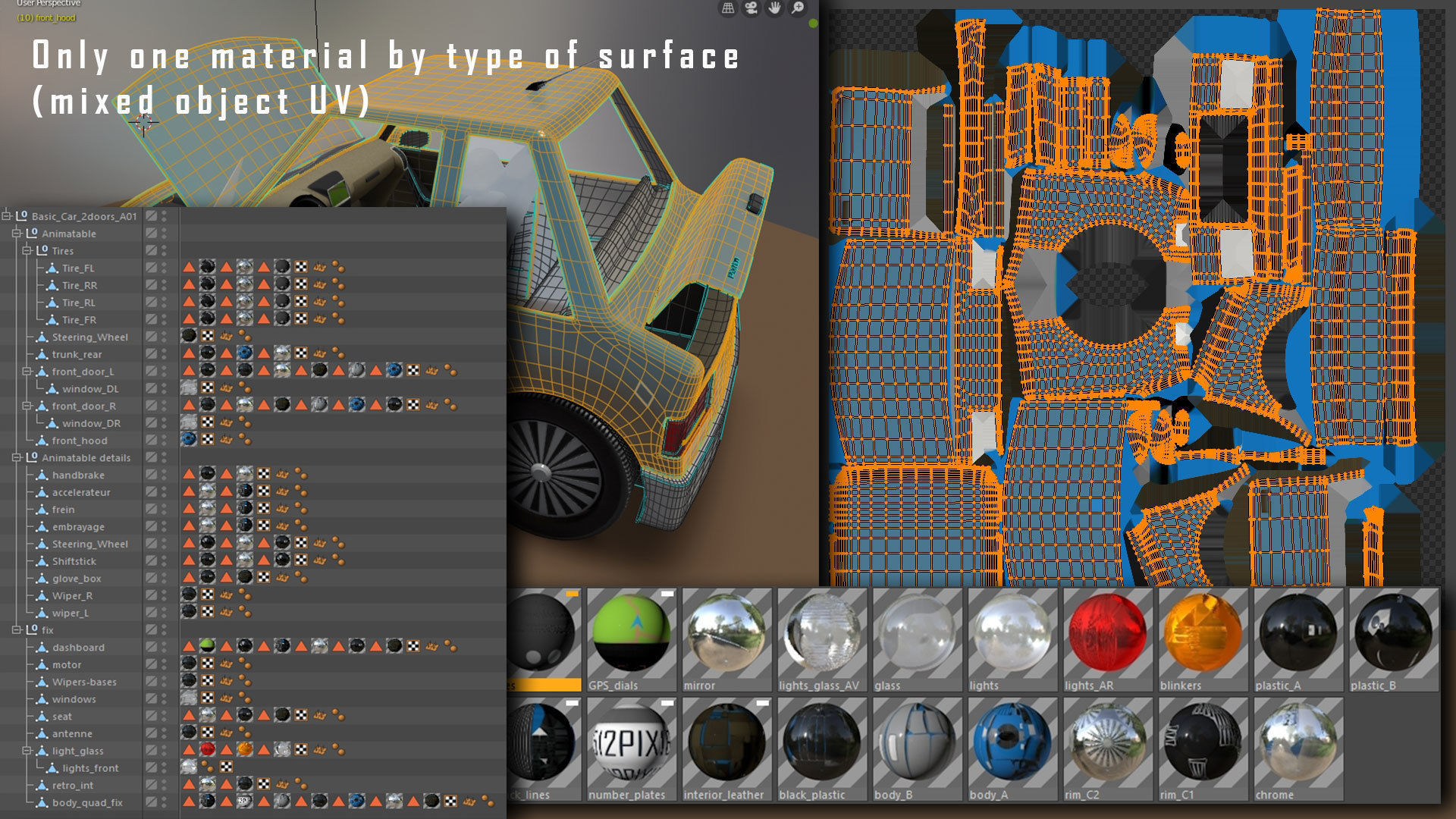 CarToon  Basic Car two doors 3D model_12