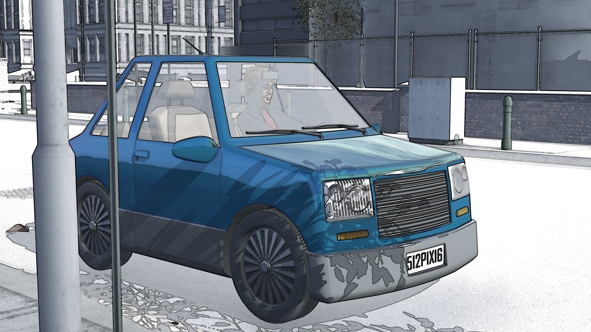 CarToon  Basic Car two doors 3D model_16