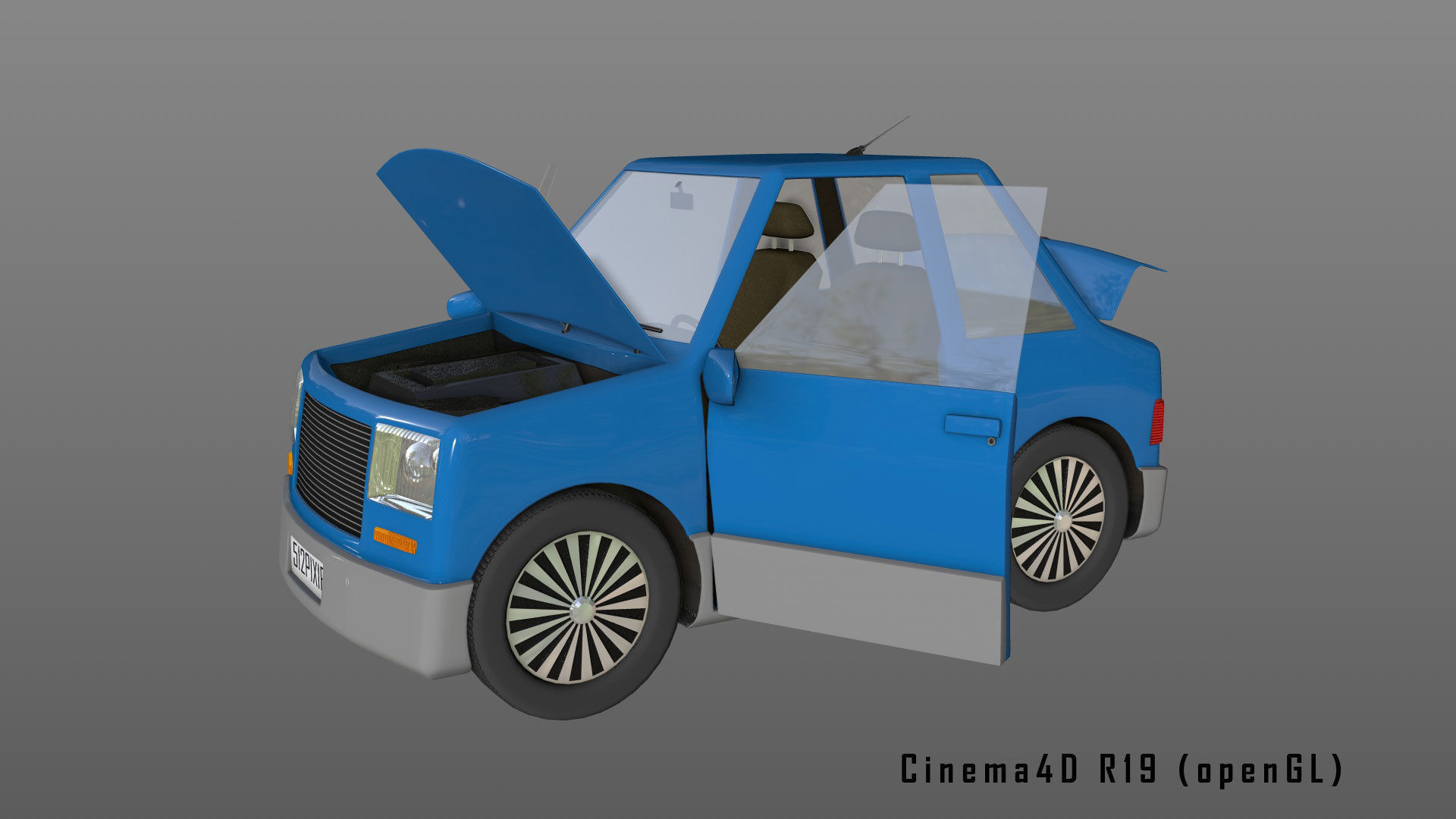 CarToon  Basic Car two doors 3D model_13