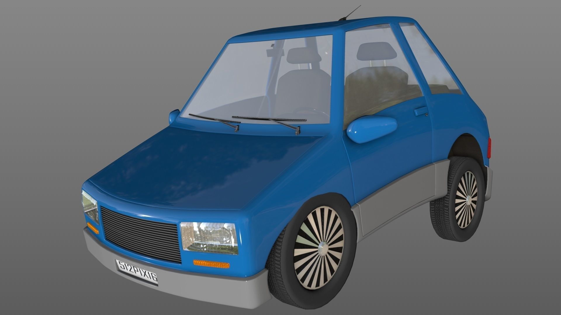 CarToon  Basic Car two doors 3D model_10