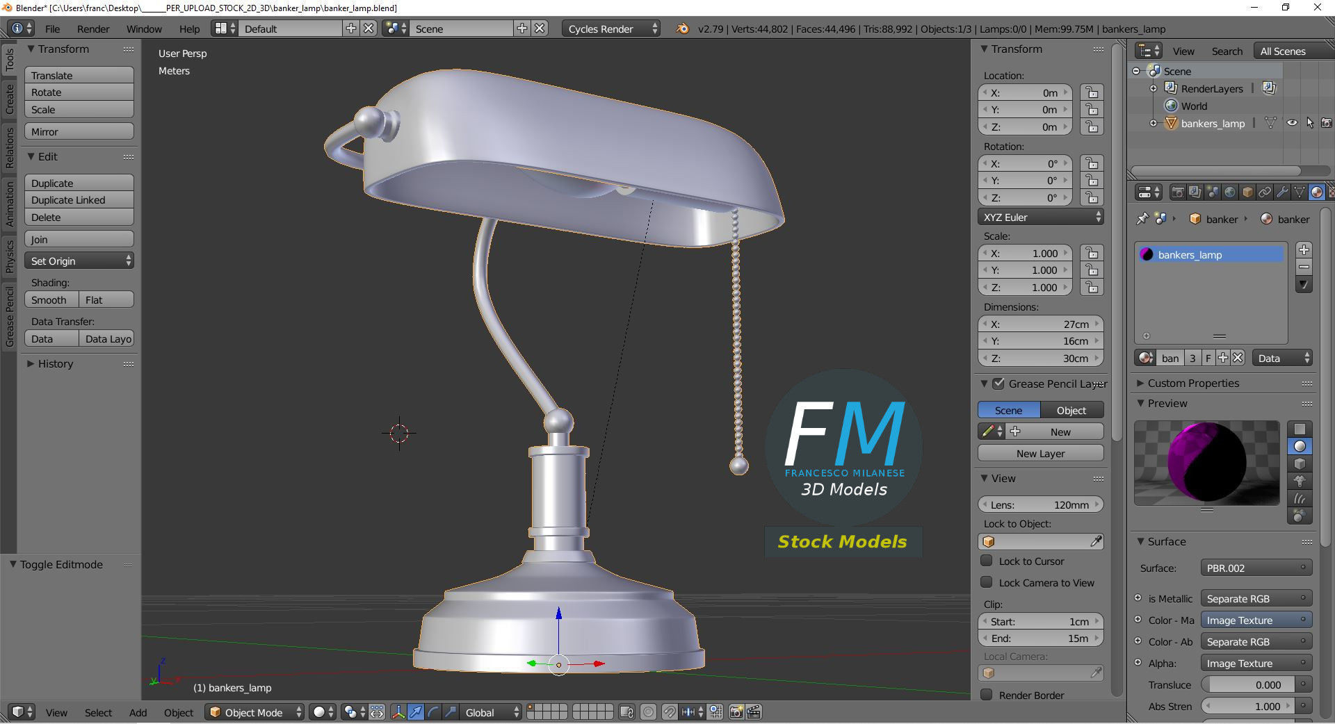 Banker lamp 3D model_9