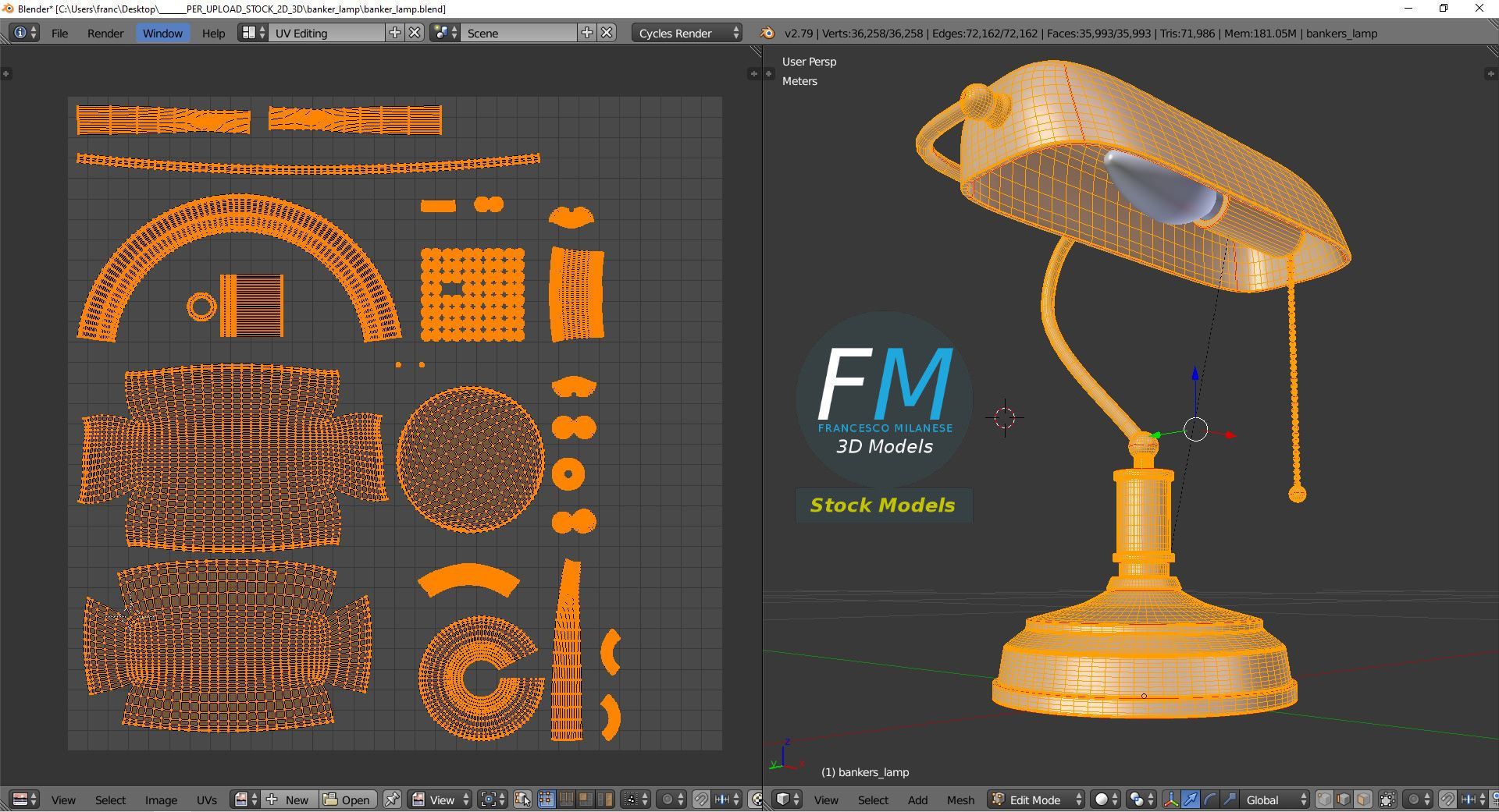 Banker lamp 3D model_10