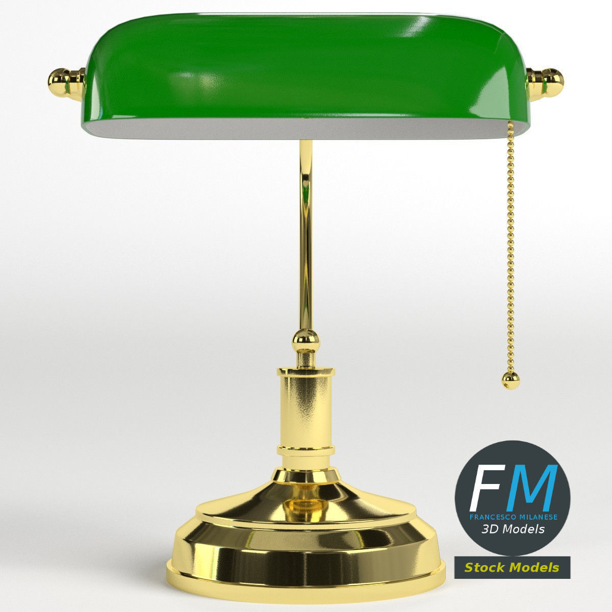 Banker lamp 3D model_3