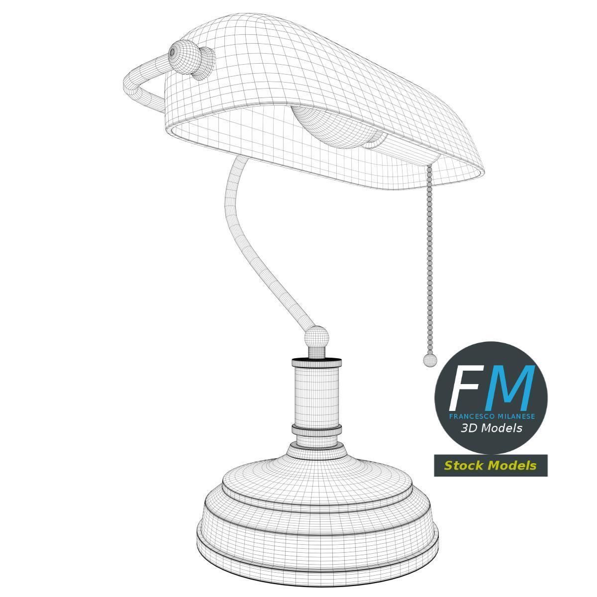 Banker lamp 3D model_7