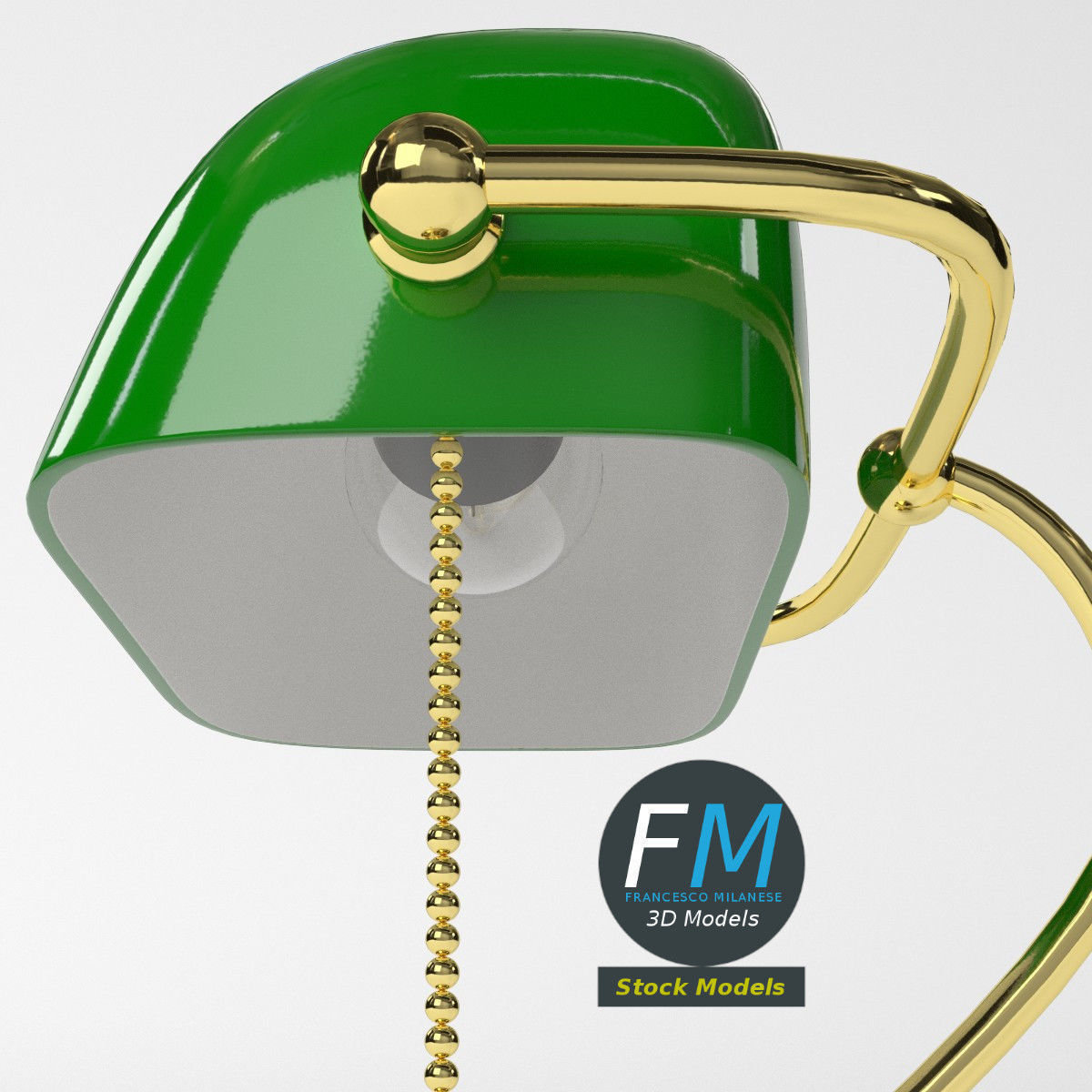 Banker lamp 3D model_5