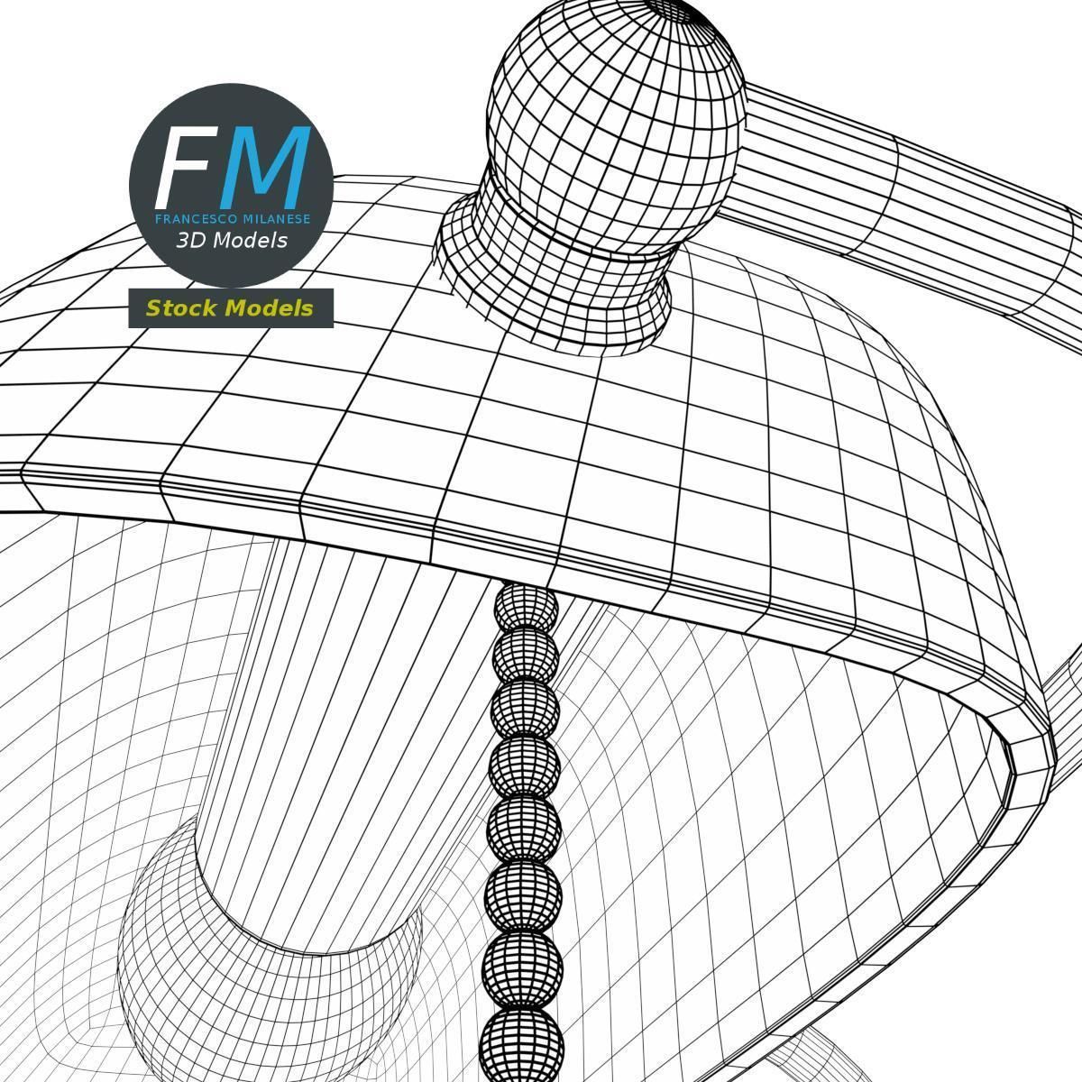 Banker lamp 3D model_8