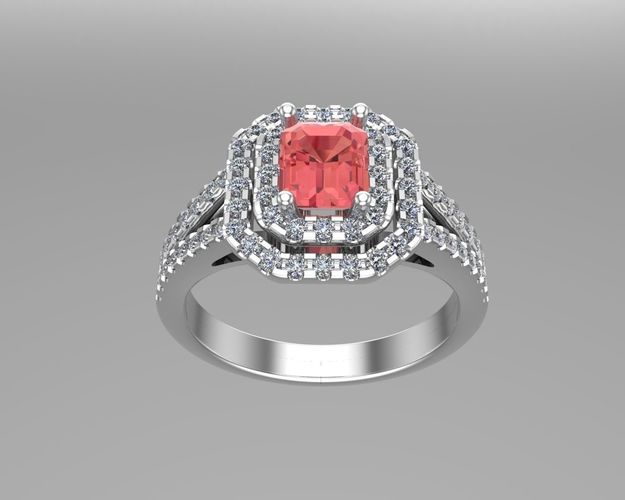 Emerald diamond golden rings NN129 3D print model