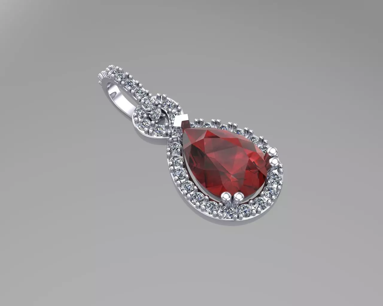 Pear diamond gold pendants NN135 3D print model