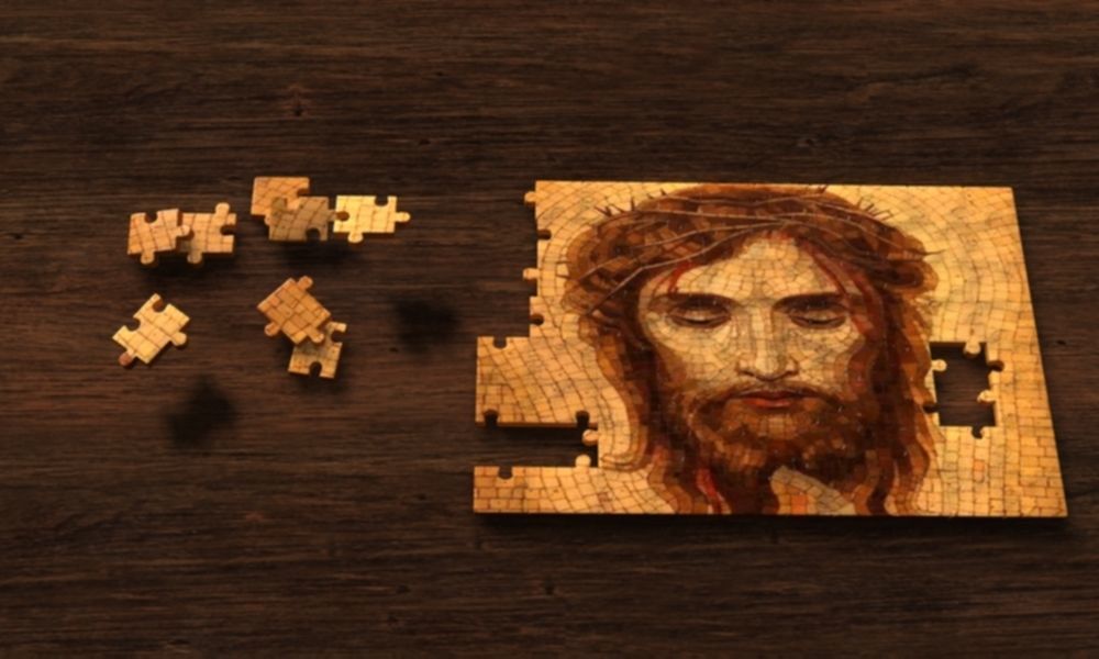 Jesus puzzle Low-poly 3D model_2