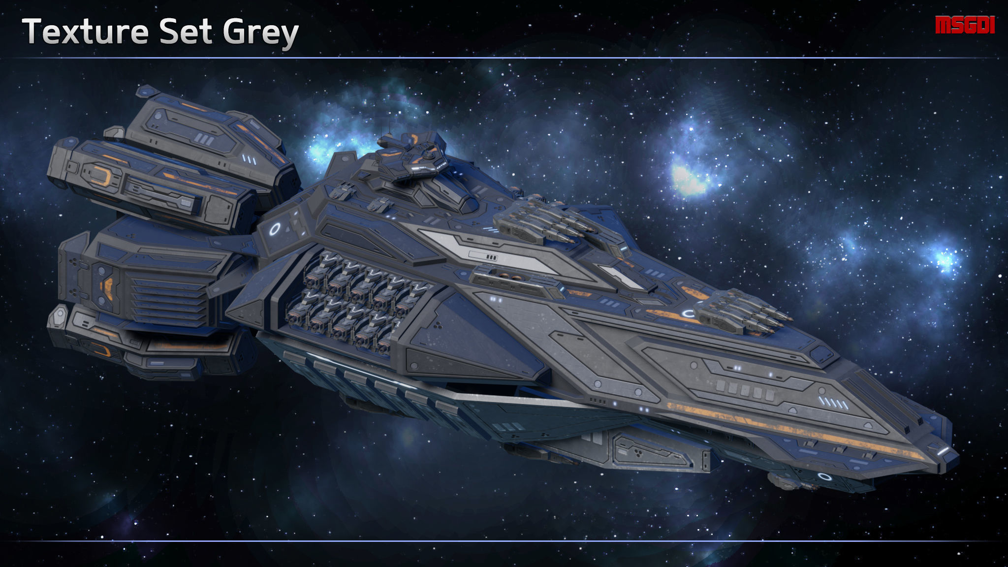 Spaceship Battleship Dauntless Low-poly 3D model_9