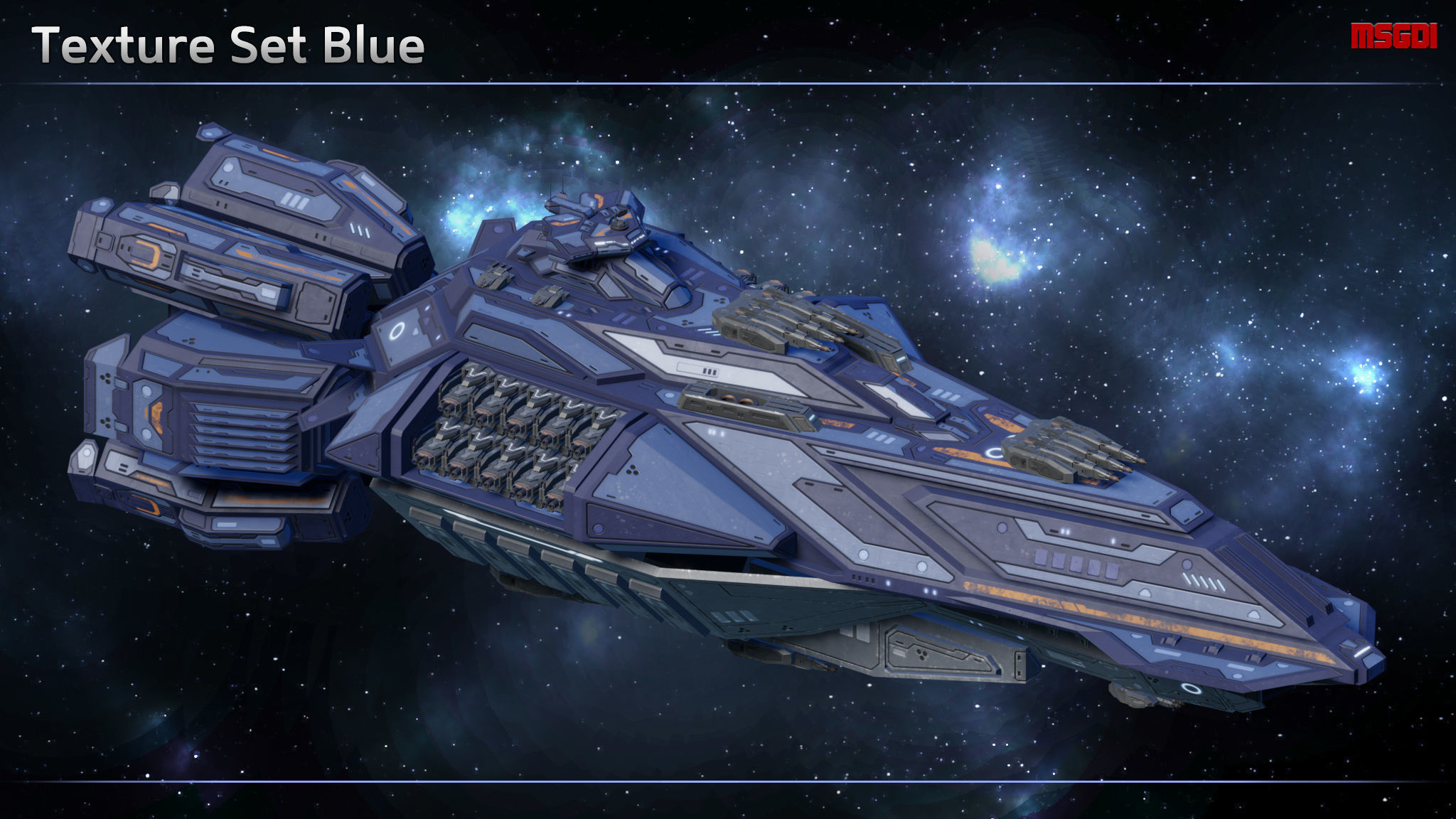 Spaceship Battleship Dauntless Low-poly 3D model_8