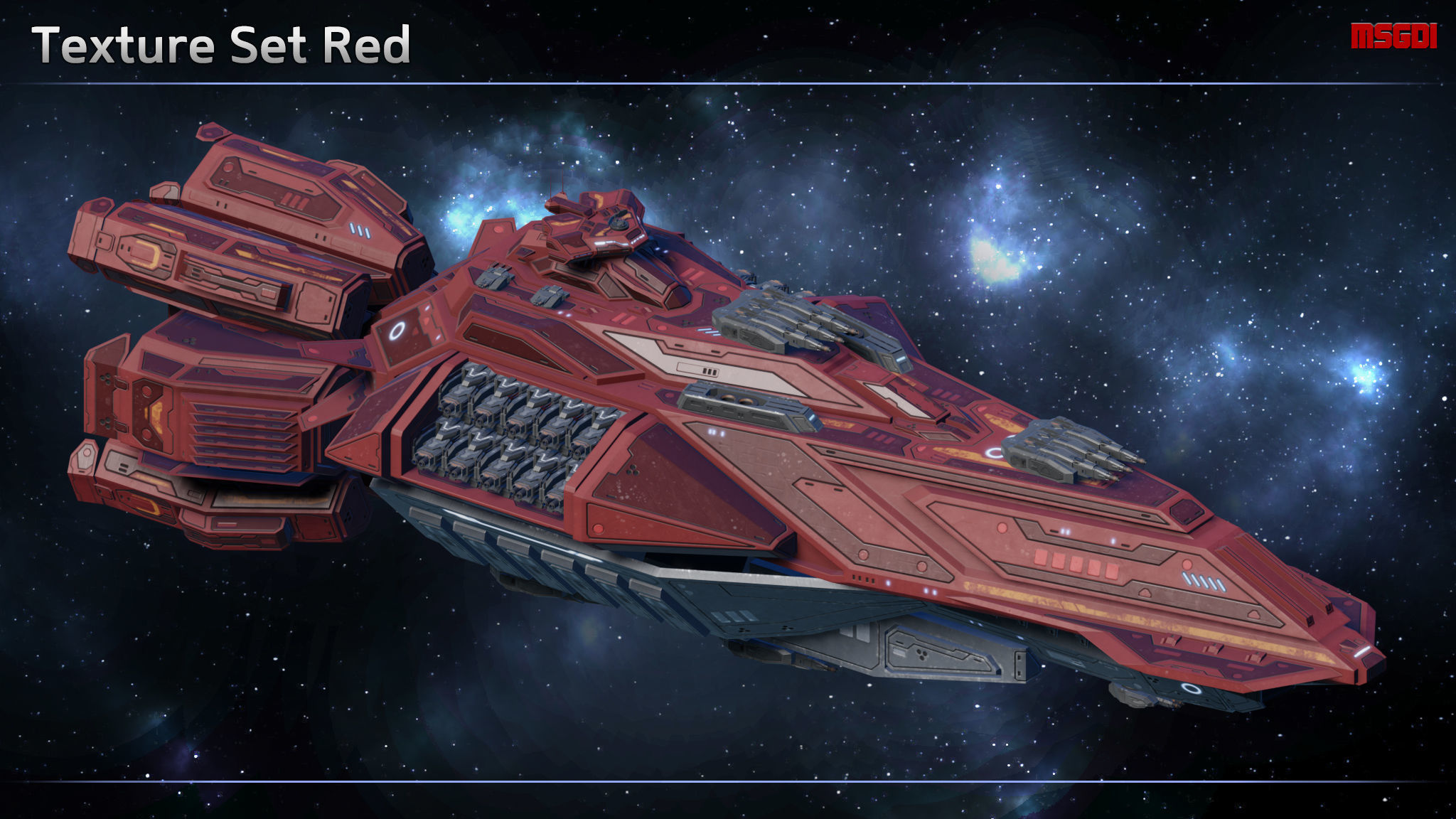 Spaceship Battleship Dauntless Low-poly 3D model_10