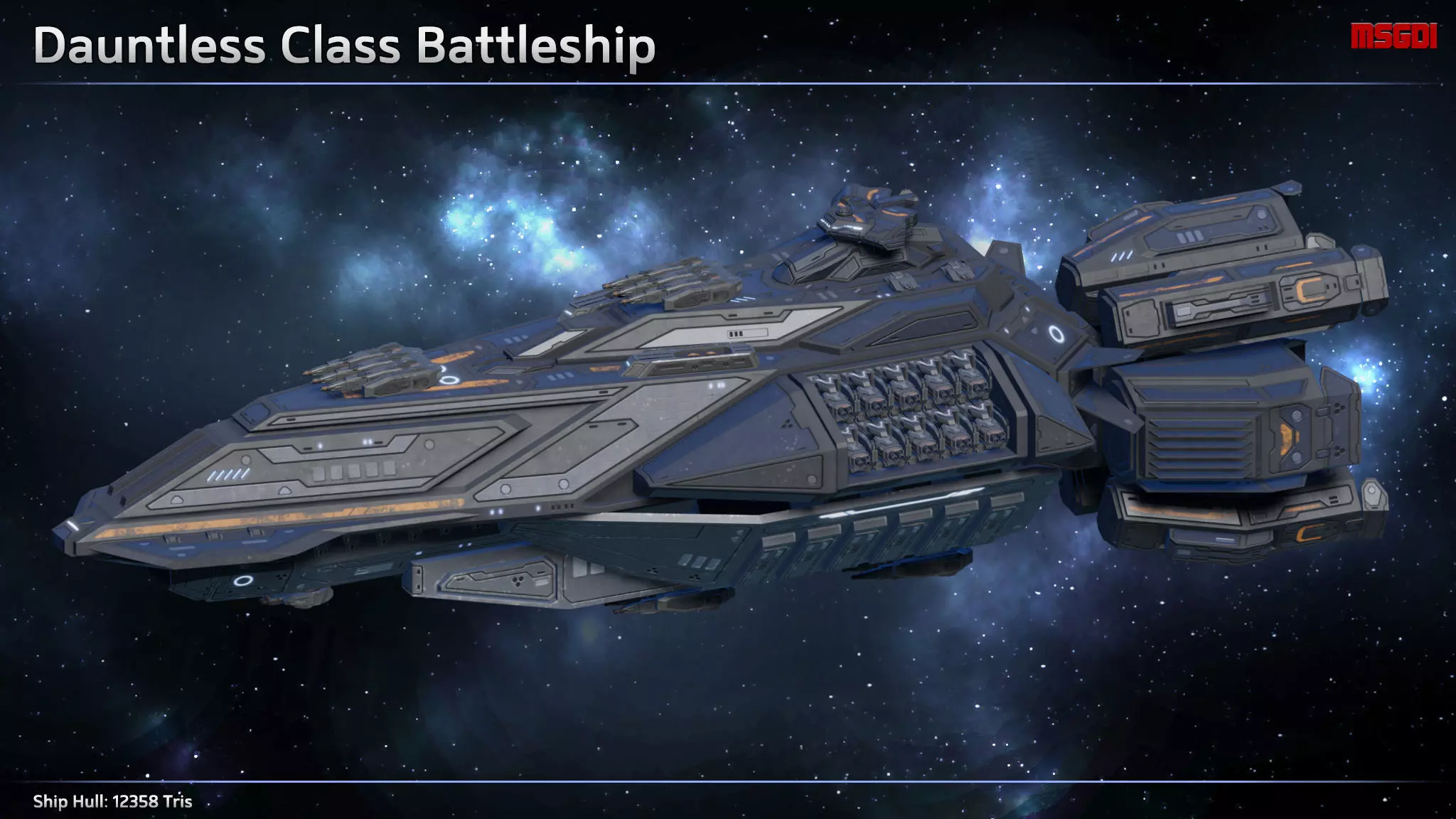 Spaceship Battleship Dauntless Low-poly 3D model_0