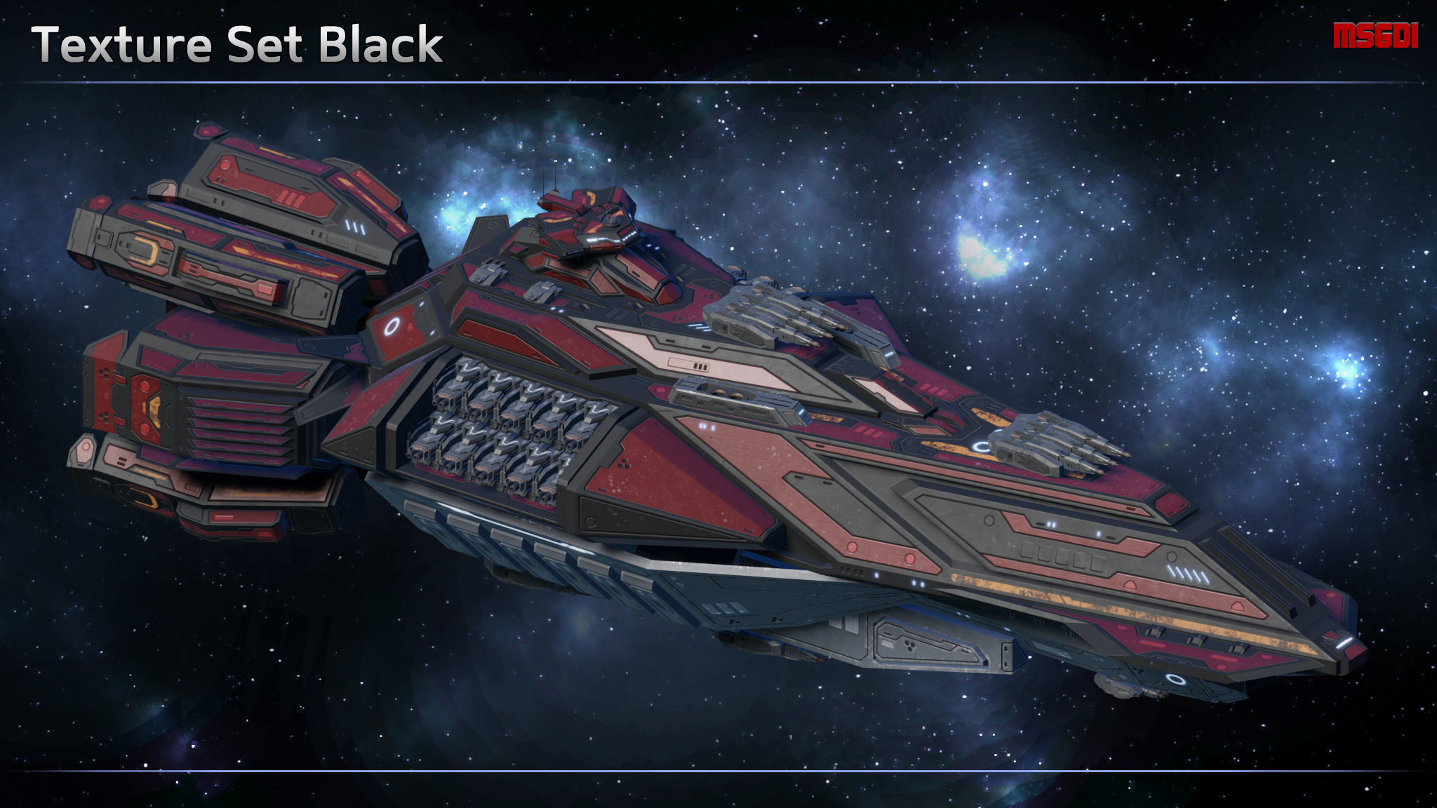 Spaceship Battleship Dauntless Low-poly 3D model_7