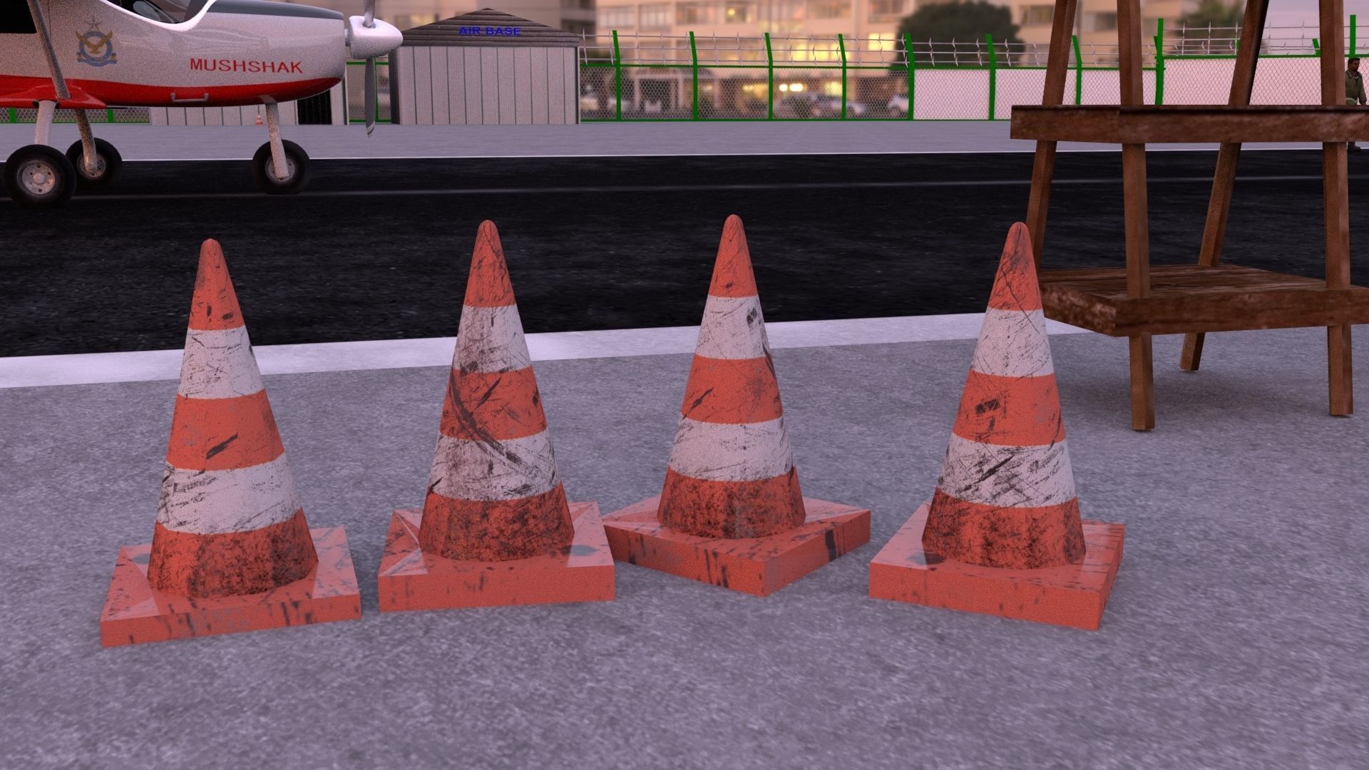 Traffic Cone Low-poly 3D model_1