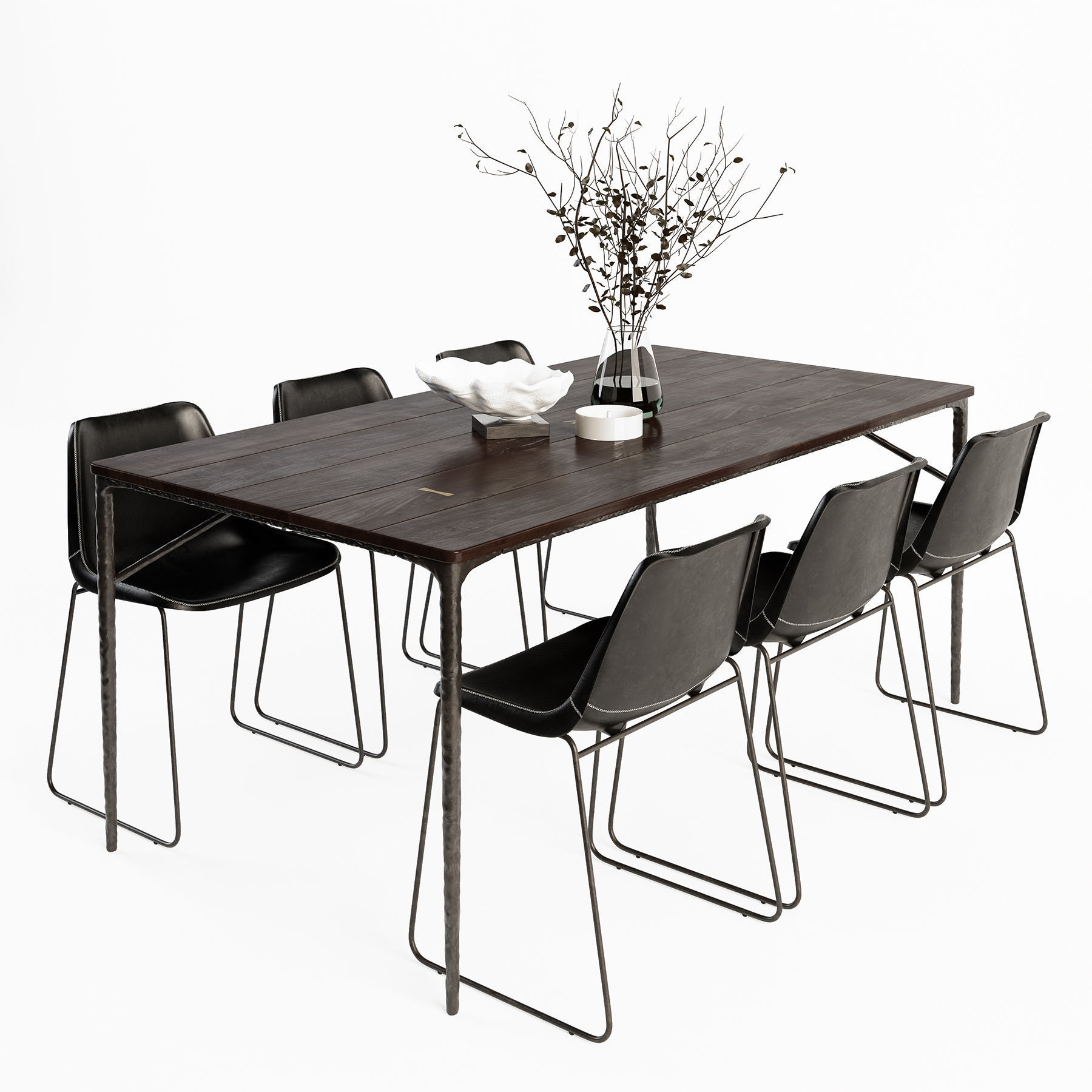 Siena Table Drexel Chair set 3D model_3