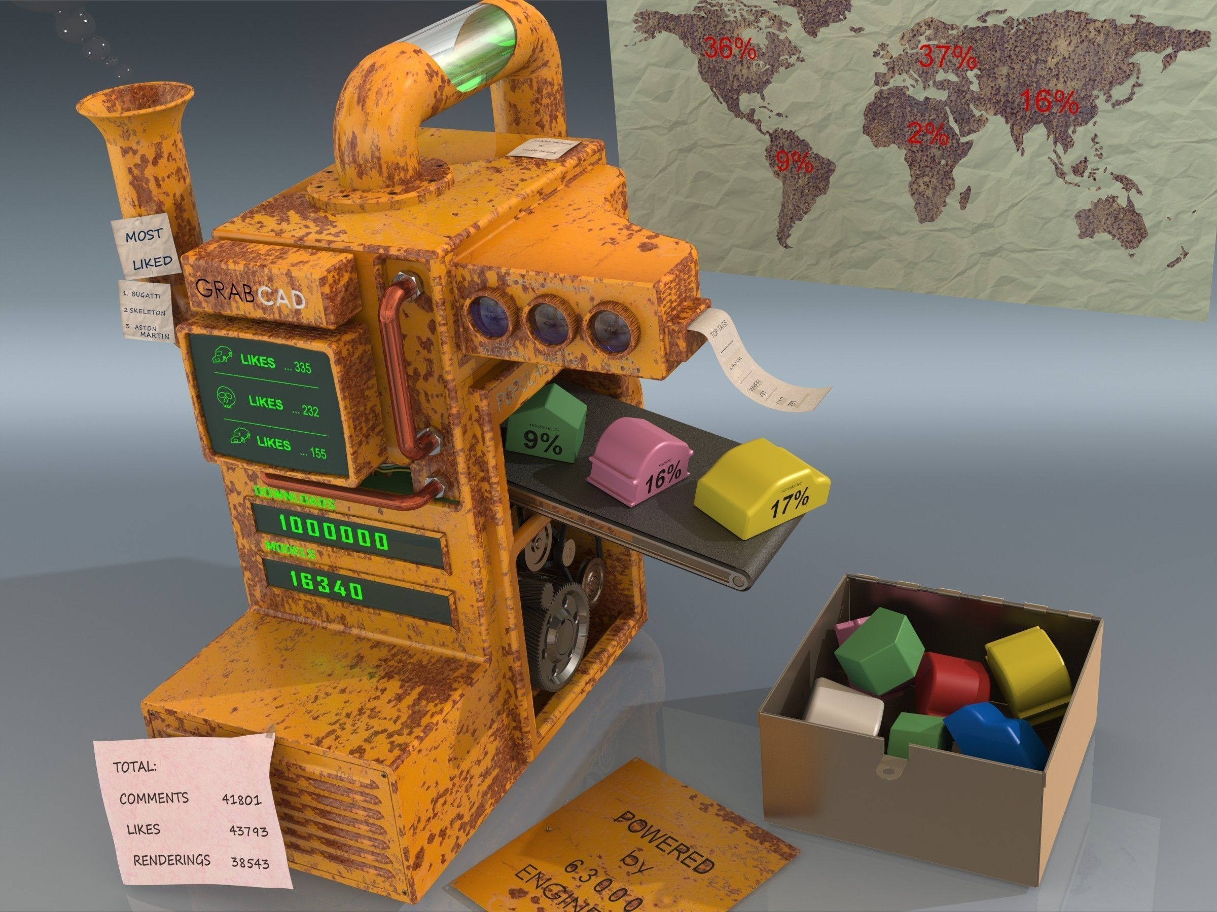 GC machine Free 3D model_4