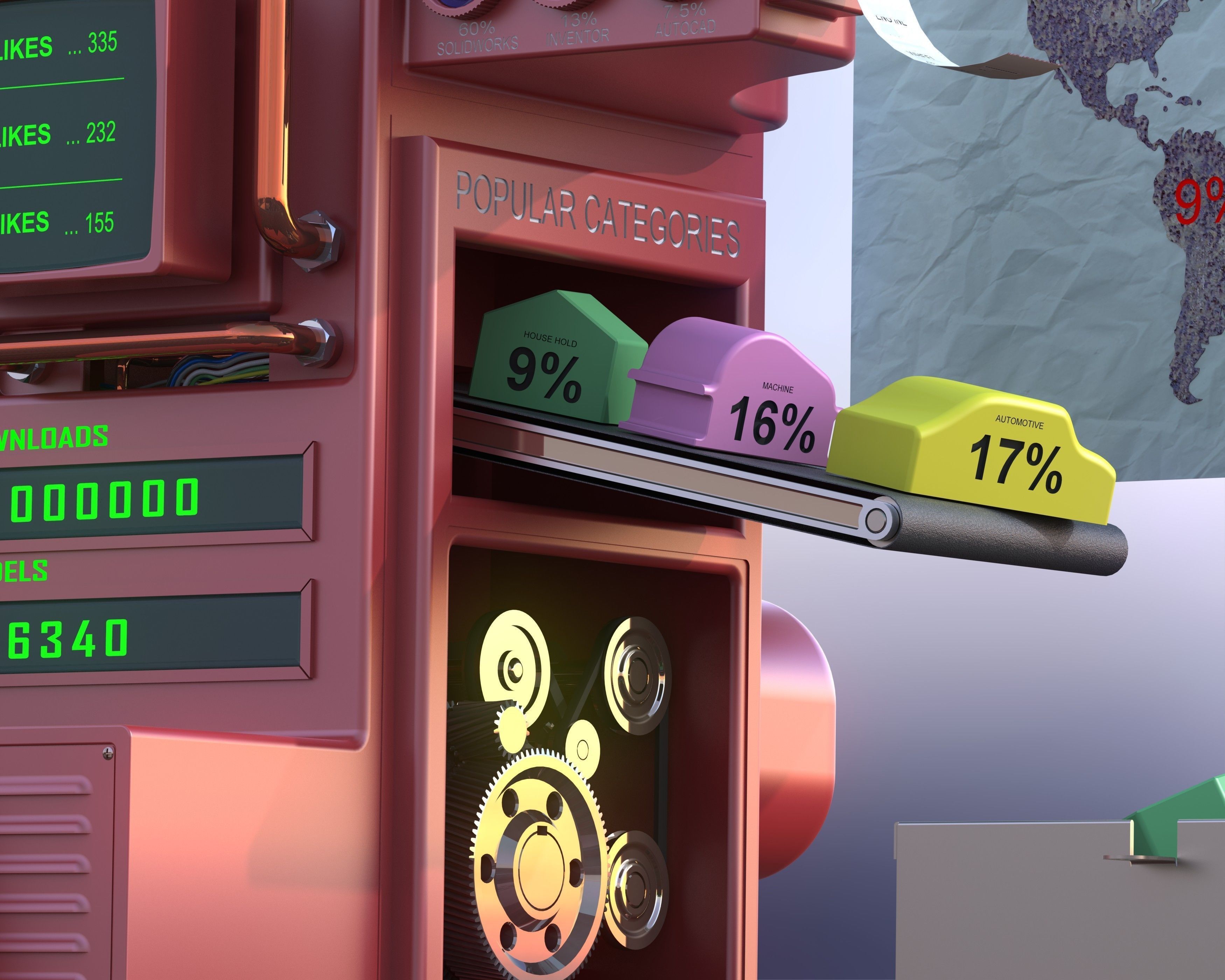 GC machine Free 3D model_2