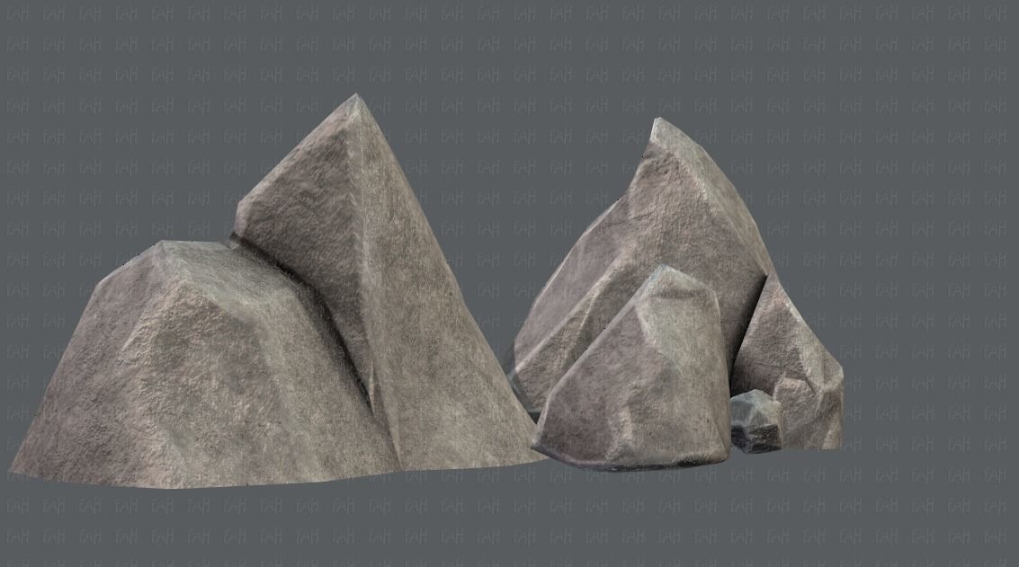 Rock V02 Low-poly 3D model_2