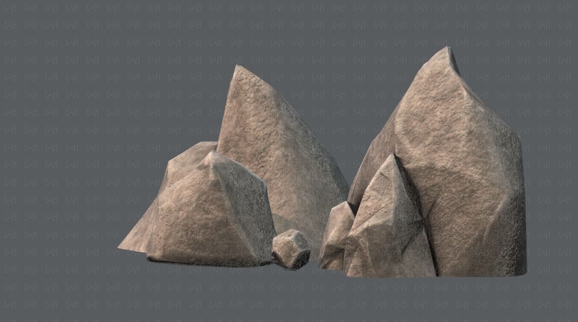 Rock V02 Low-poly 3D model_8