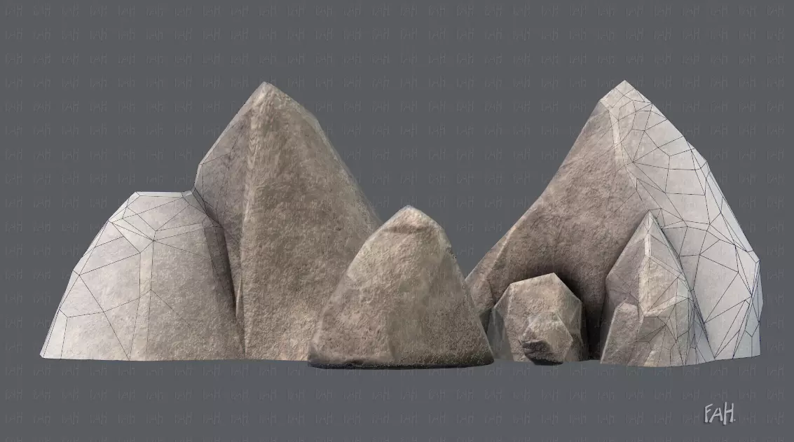 Rock V02 Low-poly 3D model_0