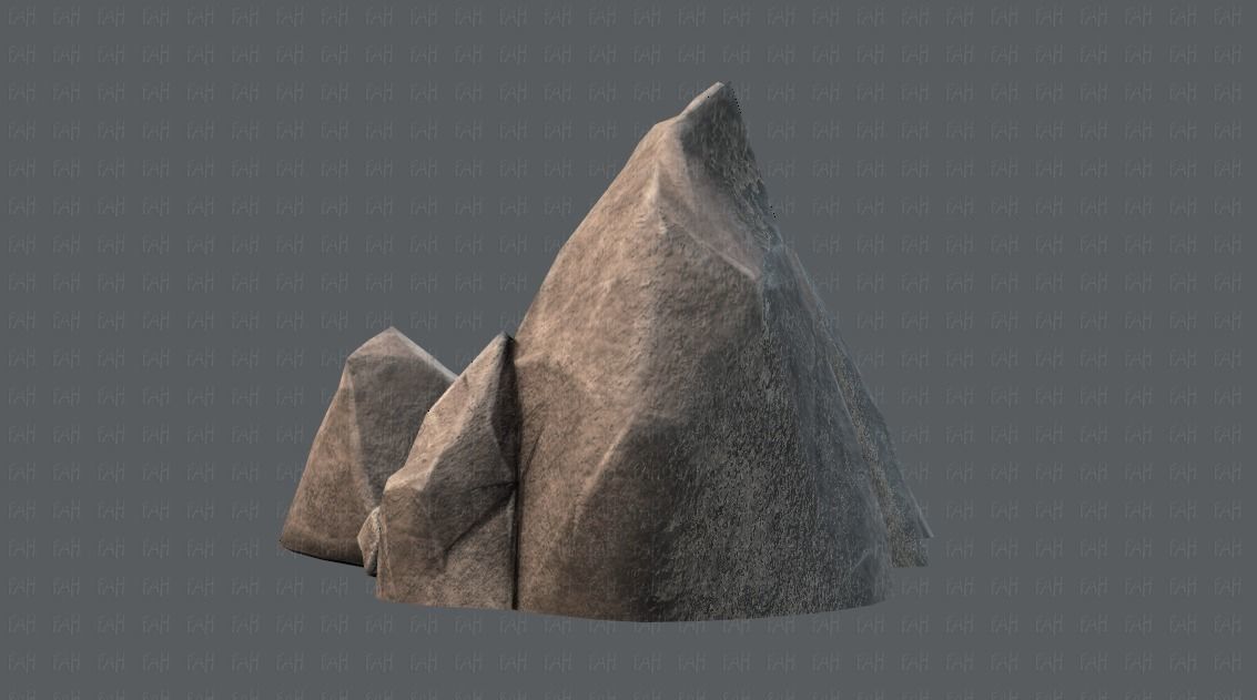 Rock V02 Low-poly 3D model_7