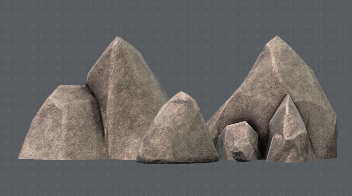 Rock V02 Low-poly 3D model_1