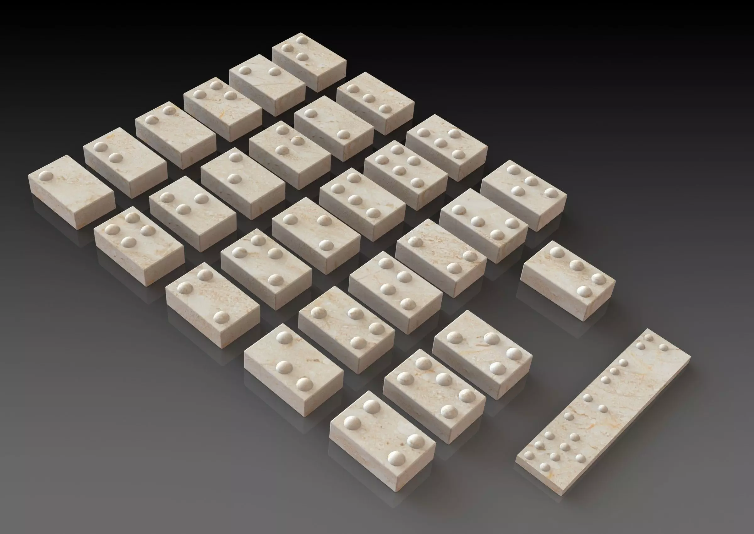 Braille Alphabet Letters Free 3D model