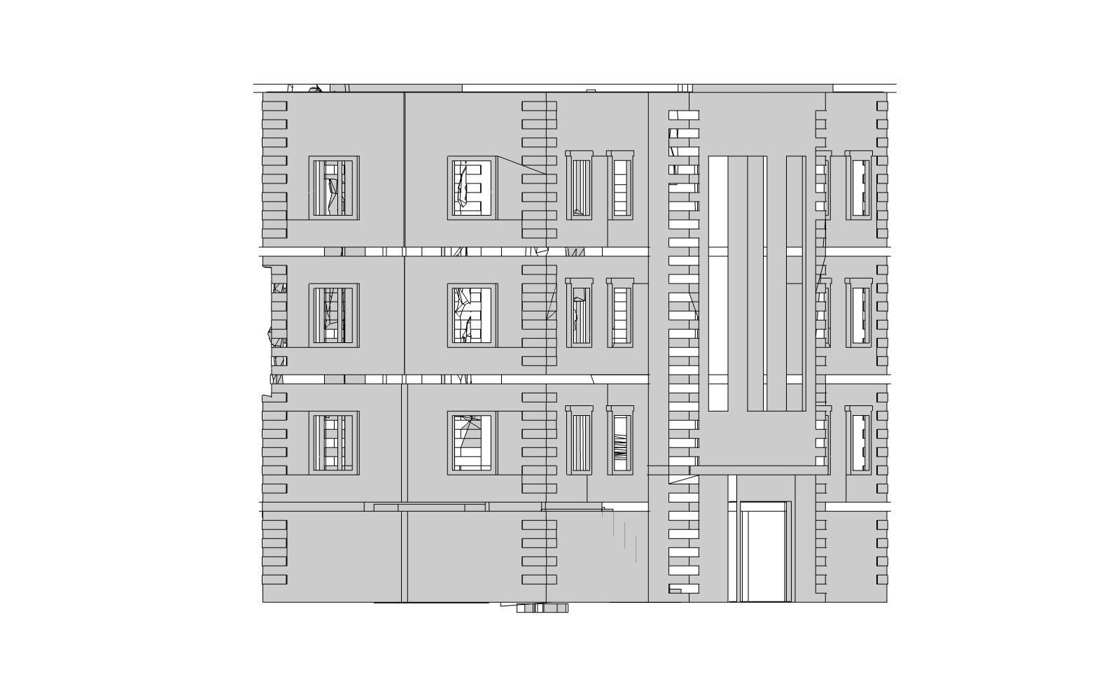 Ruin Building Low-poly 3D model_1