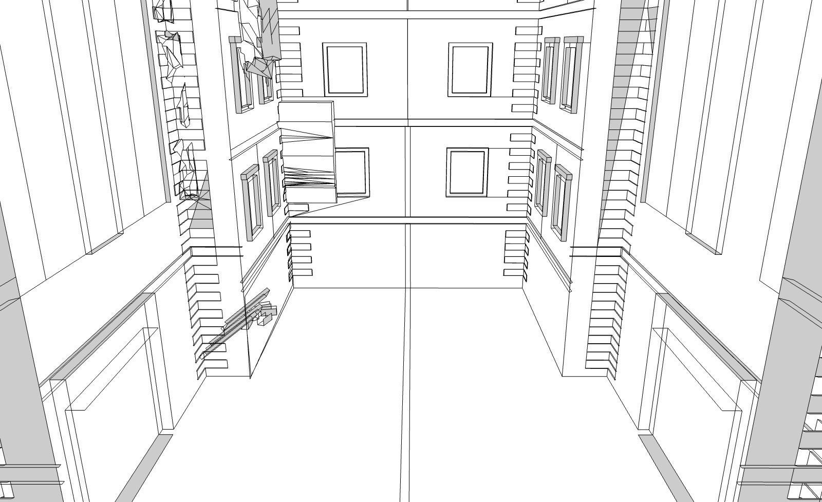 Ruin Building Low-poly 3D model_6