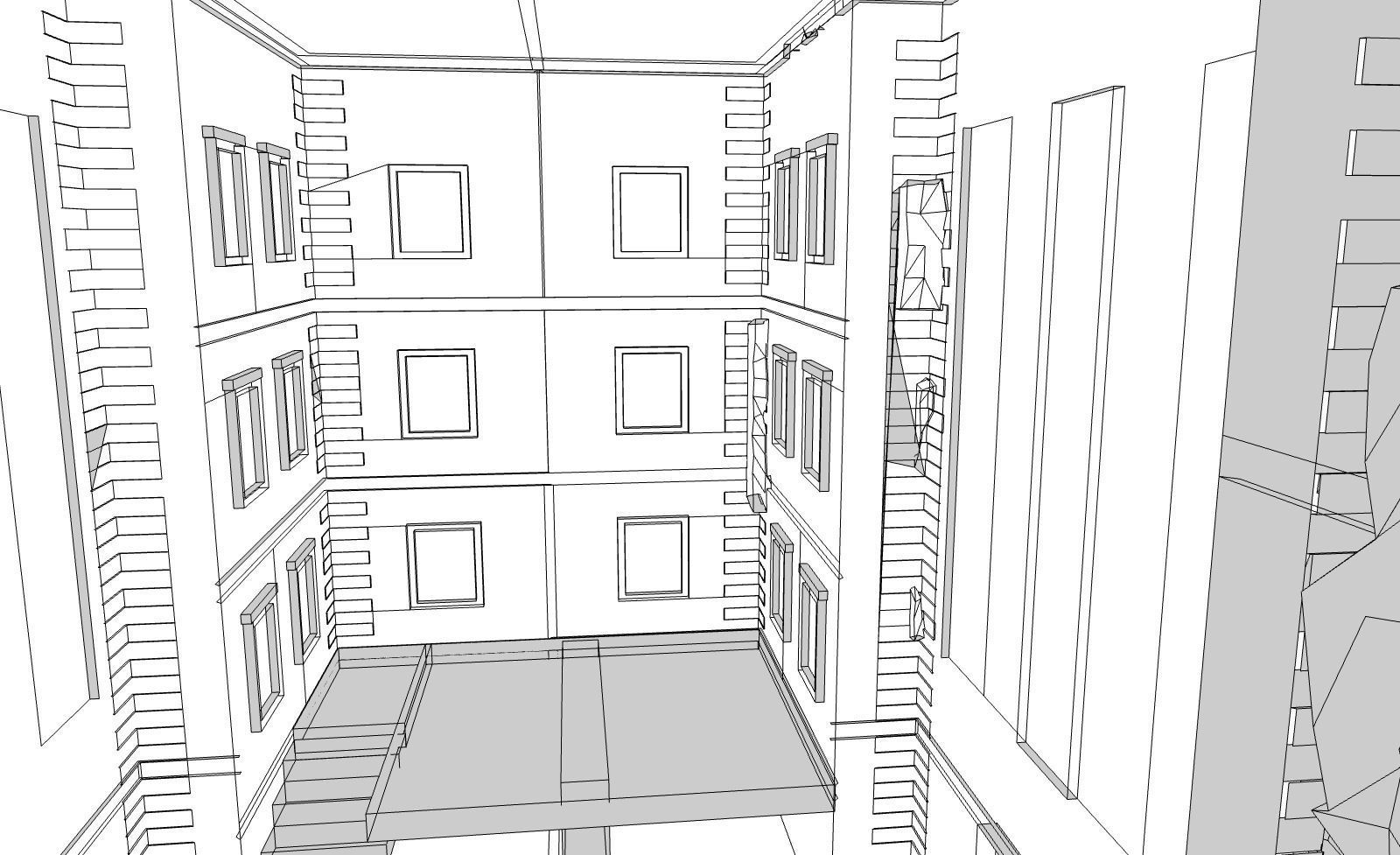 Ruin Building Low-poly 3D model_4