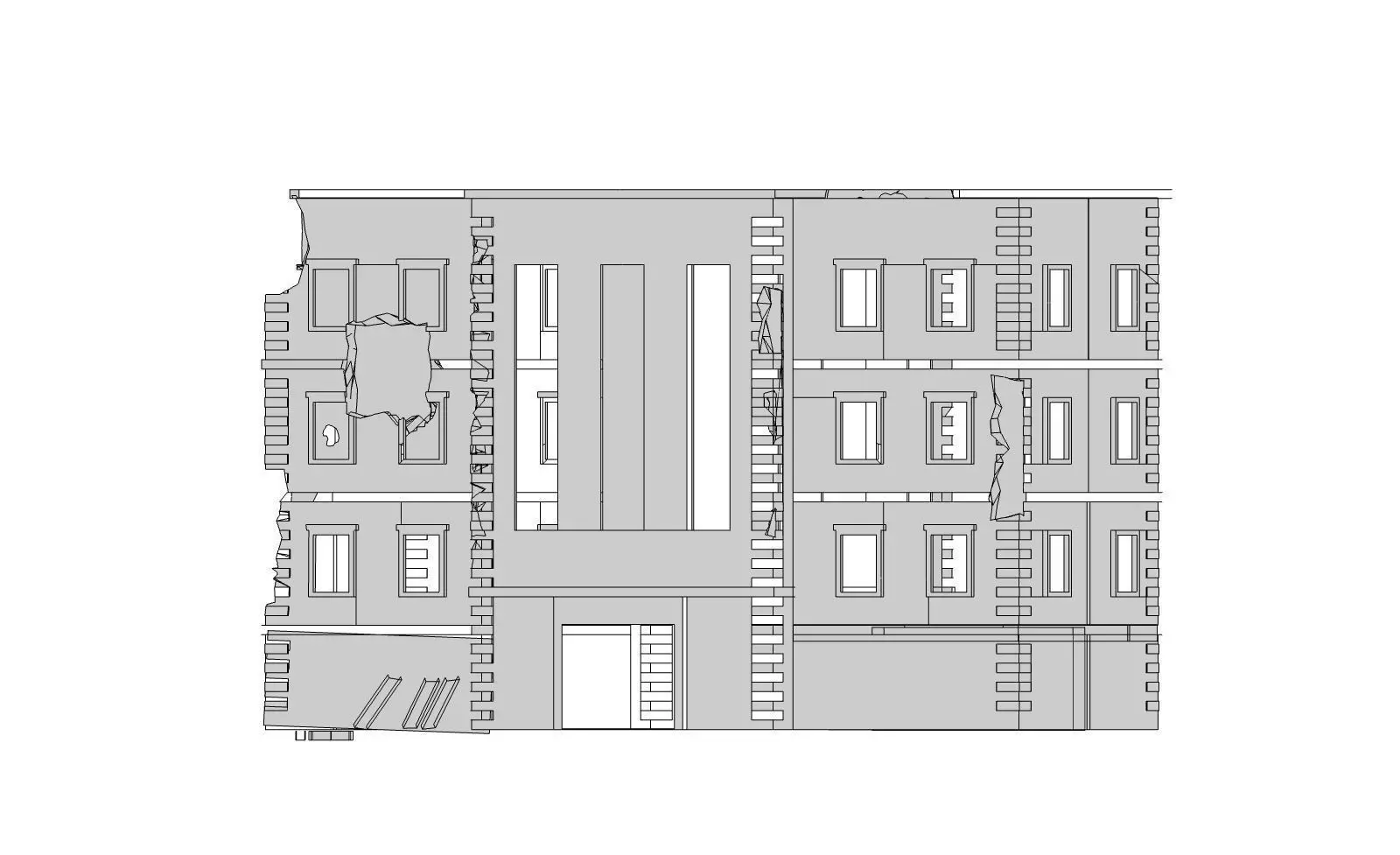 Ruin Building Low-poly 3D model_0