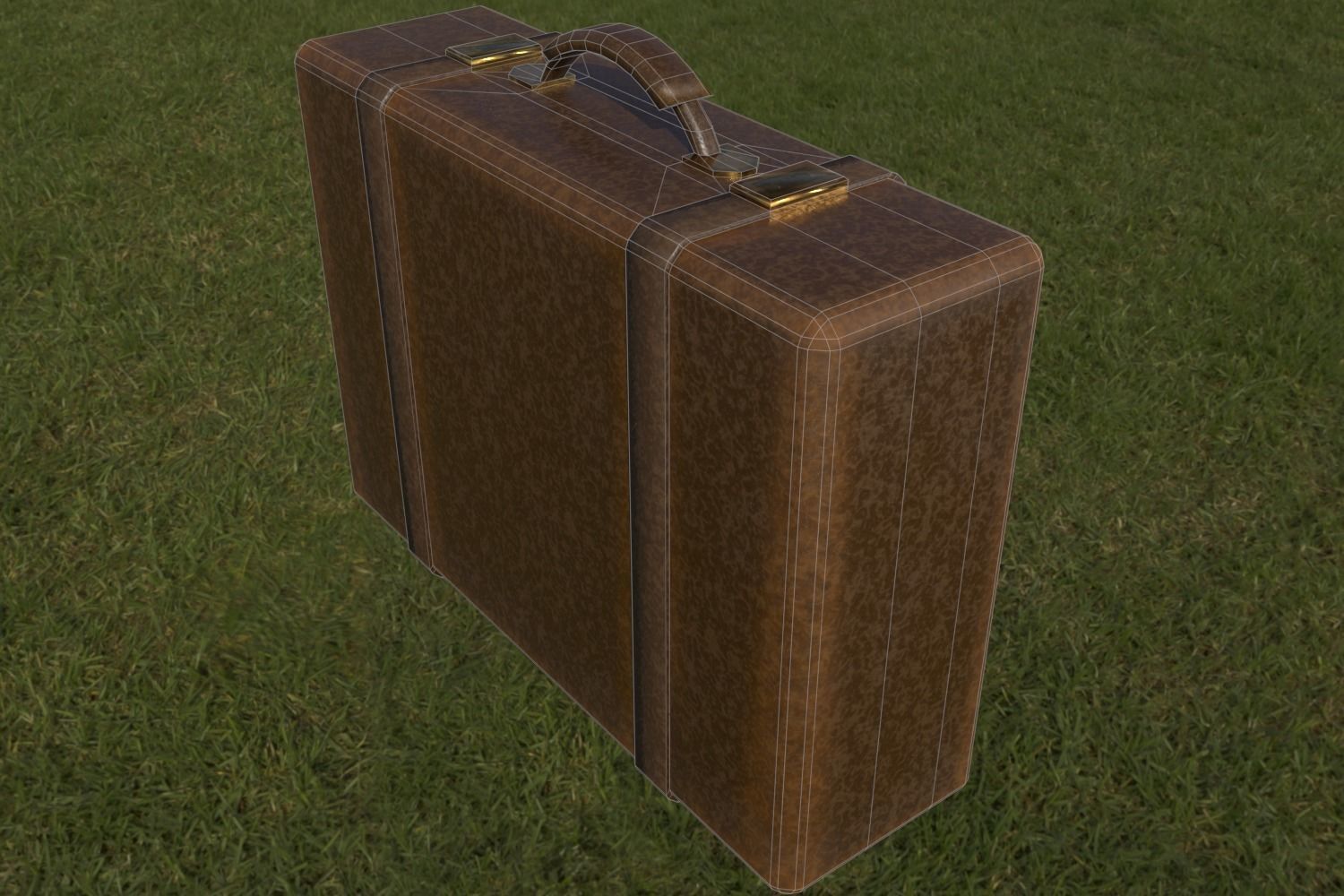 Leather briefcase Free low-poly 3D model_7