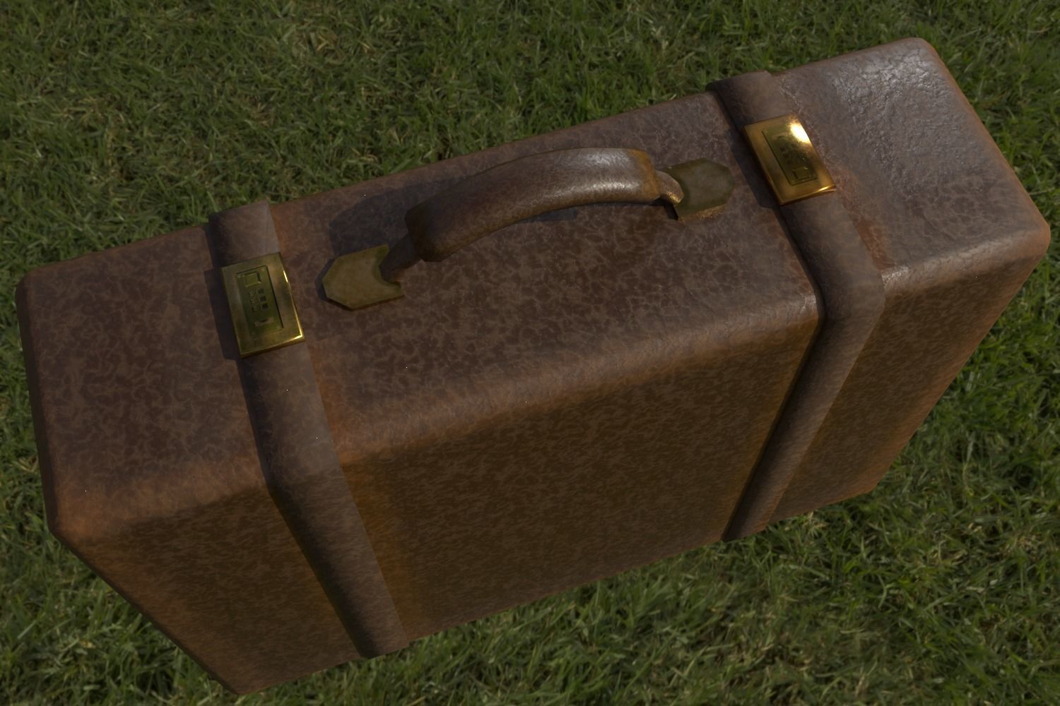 Leather briefcase Free low-poly 3D model_2