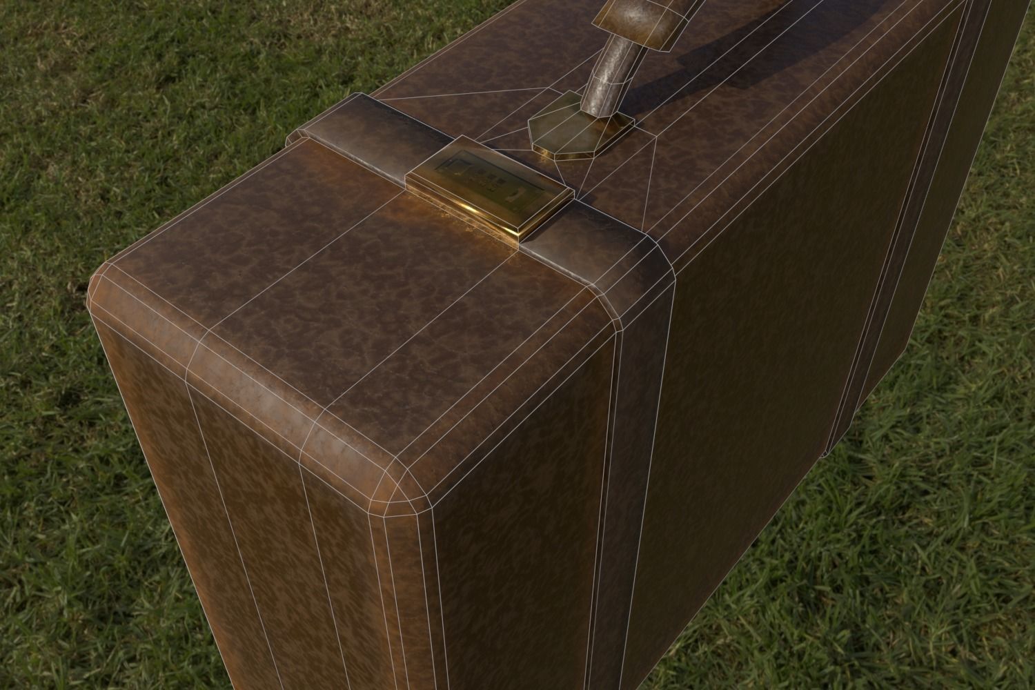 Leather briefcase Free low-poly 3D model_6