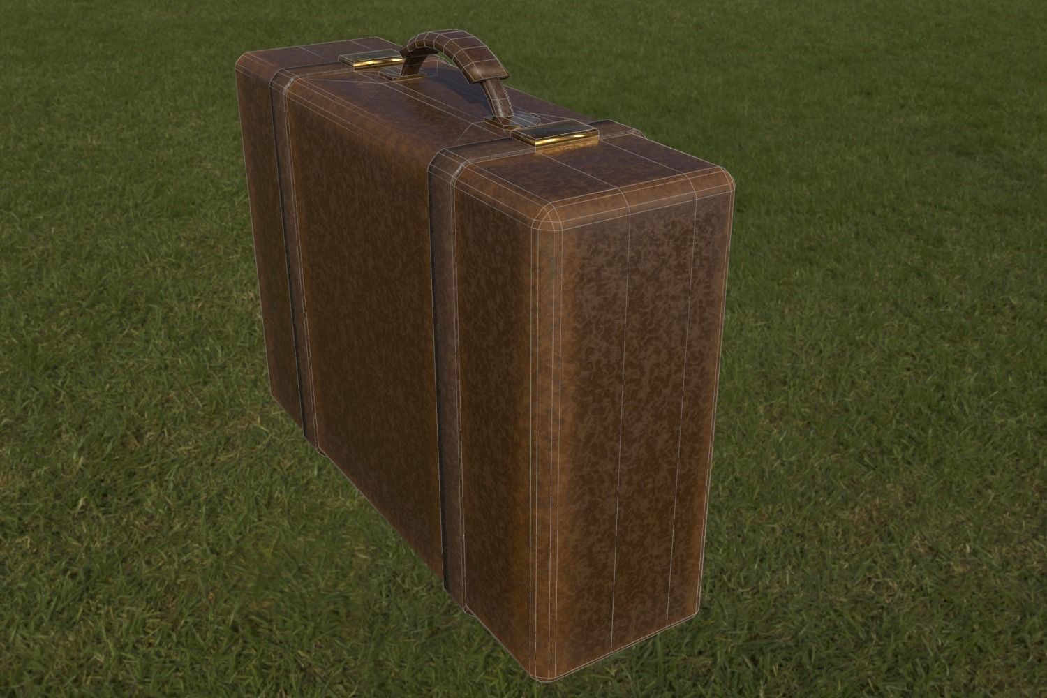Leather briefcase Free low-poly 3D model_3