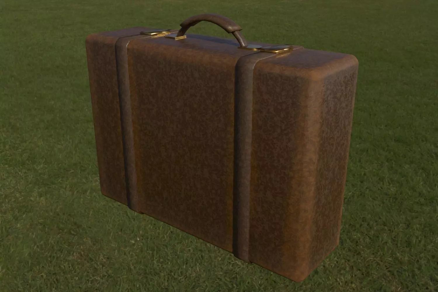 Leather briefcase Free low-poly 3D model_0
