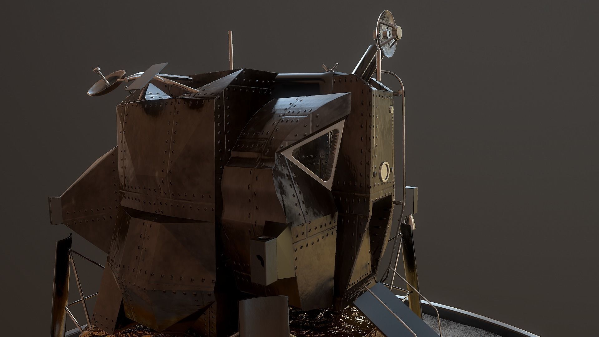 Lunar Module - LEM - Apollo program Low-poly 3D model_5